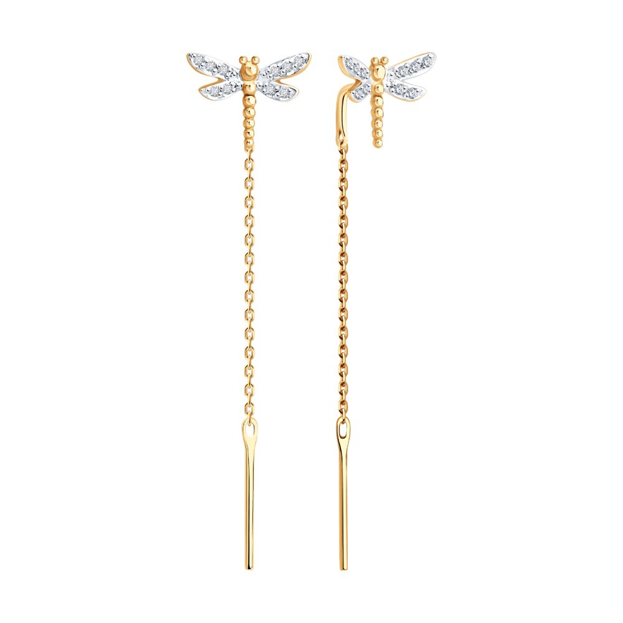 Золотые серьги SOKOLOV 1022489 с бриллиантом