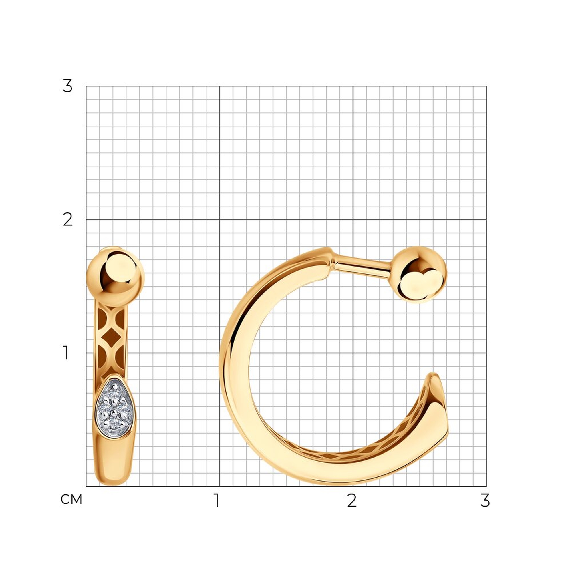 Золотые серьги SOKOLOV 1022507 с бриллиантом