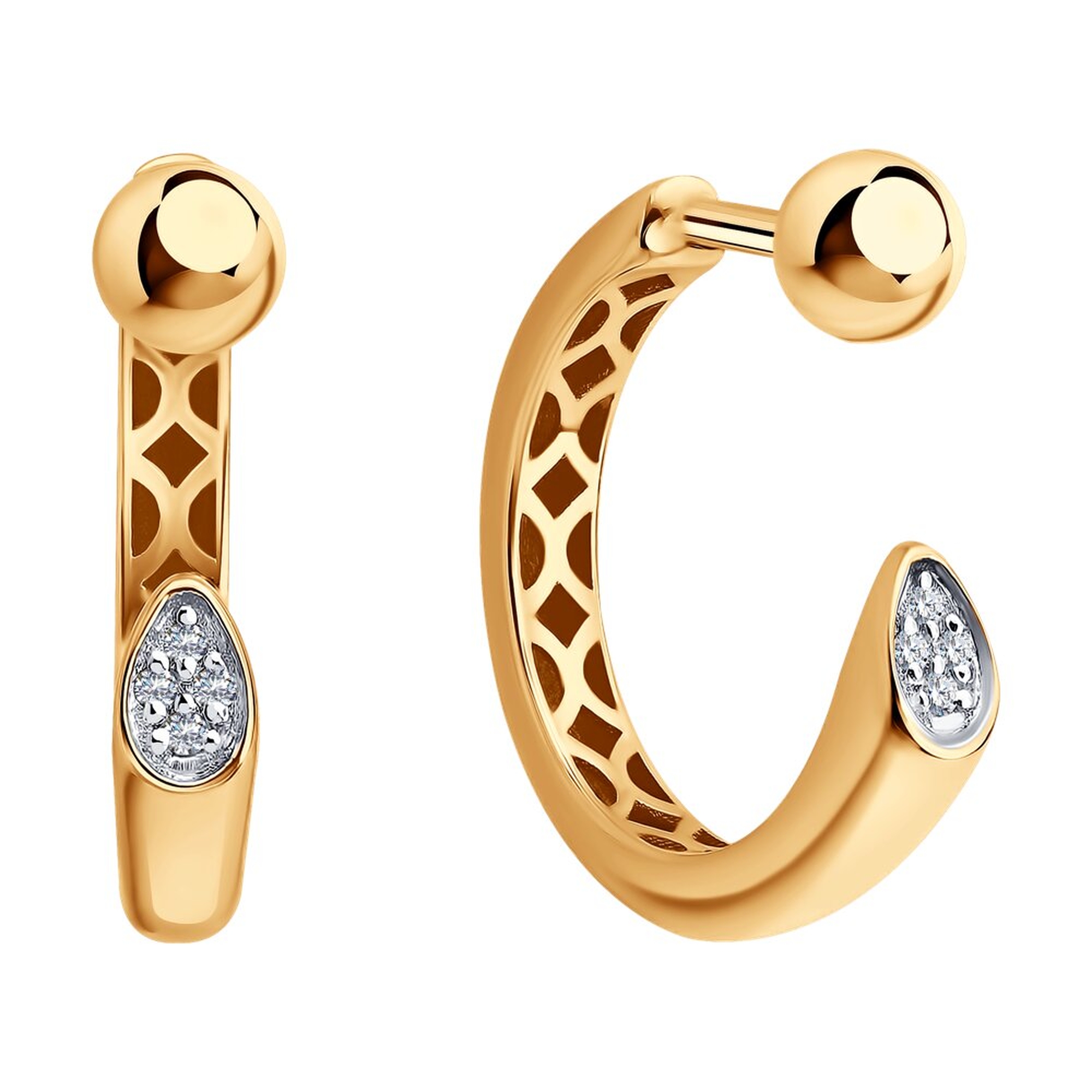 Золотые серьги SOKOLOV 1022507 с бриллиантом