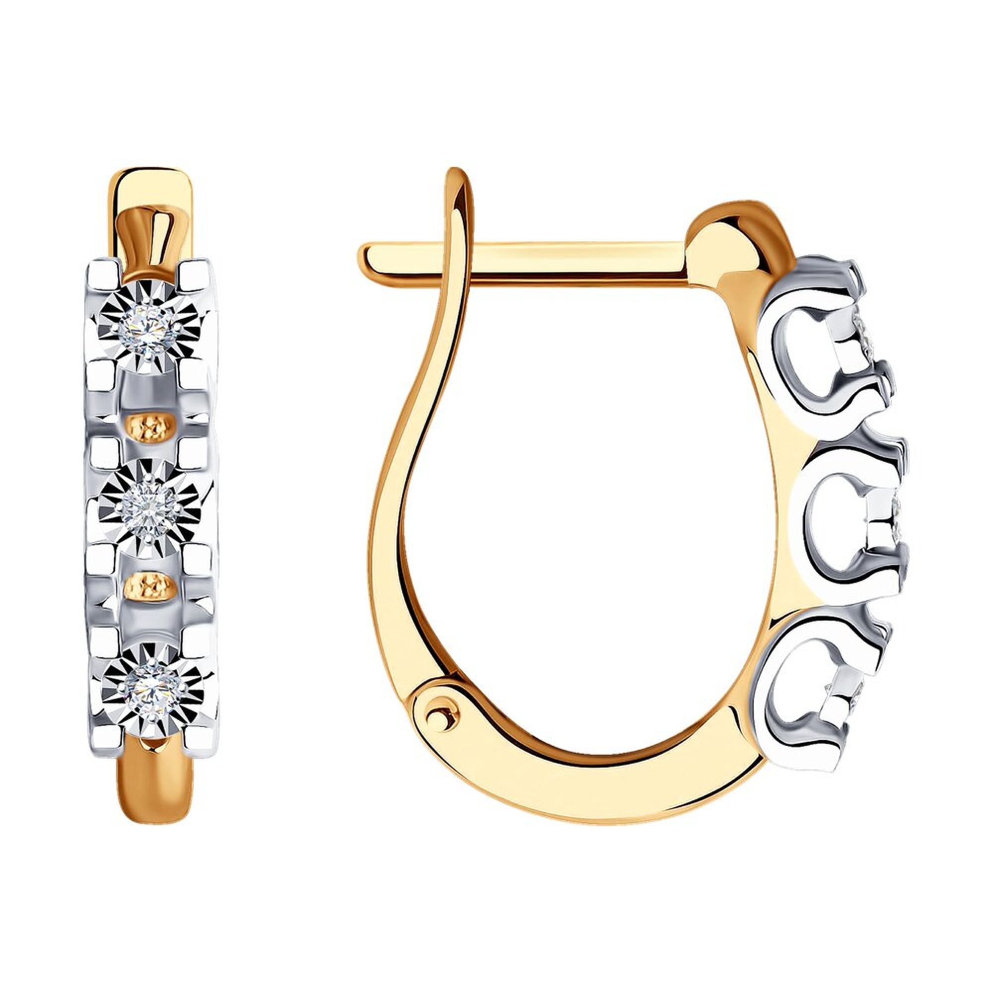 Золотые серьги SOKOLOV 1022521 с бриллиантом