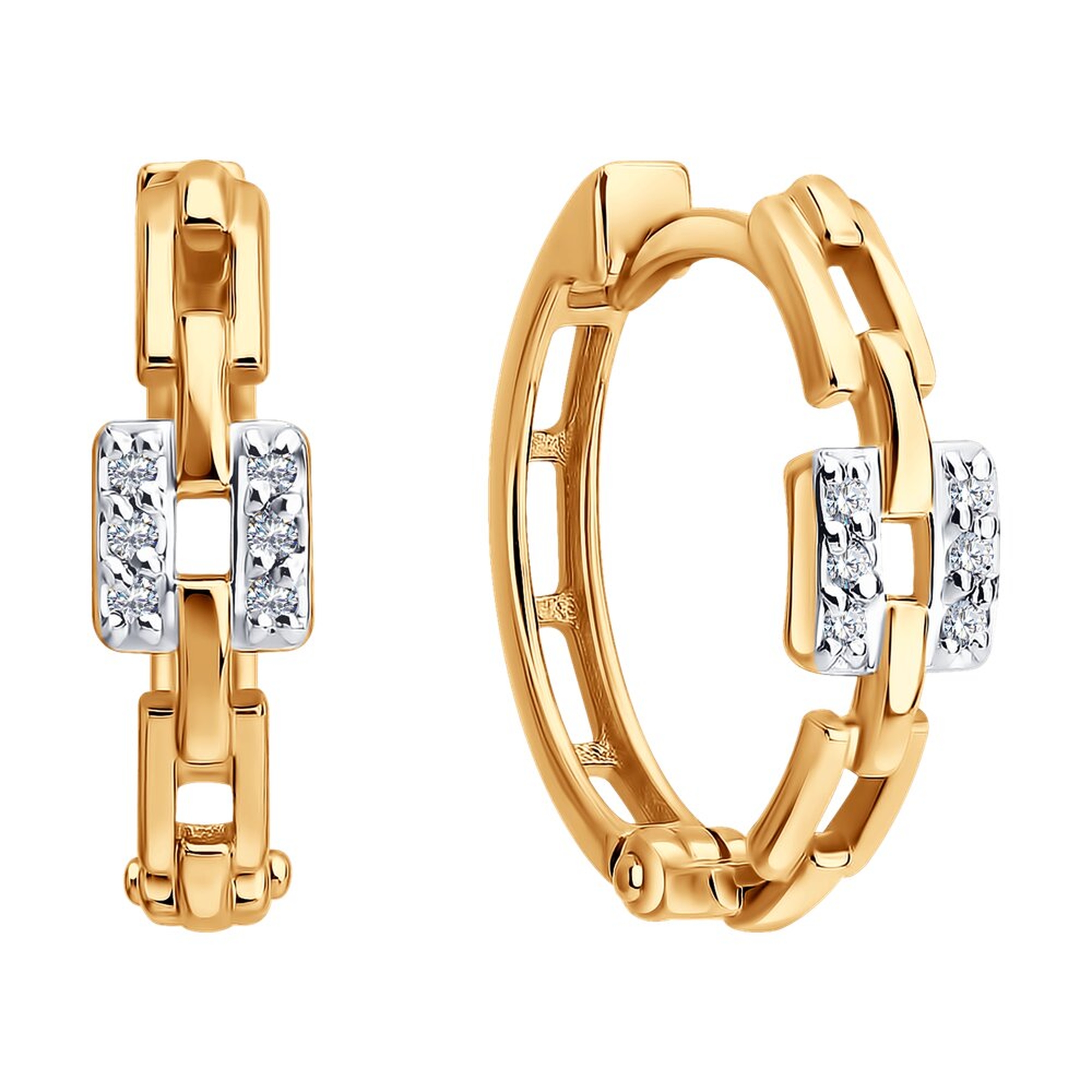 Золотые серьги SOKOLOV 1022537 с бриллиантом