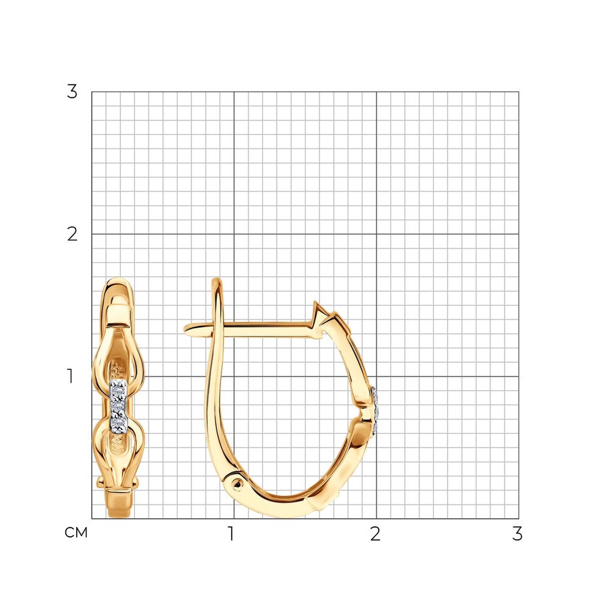 Золотые серьги SOKOLOV 1022541 с бриллиантом
