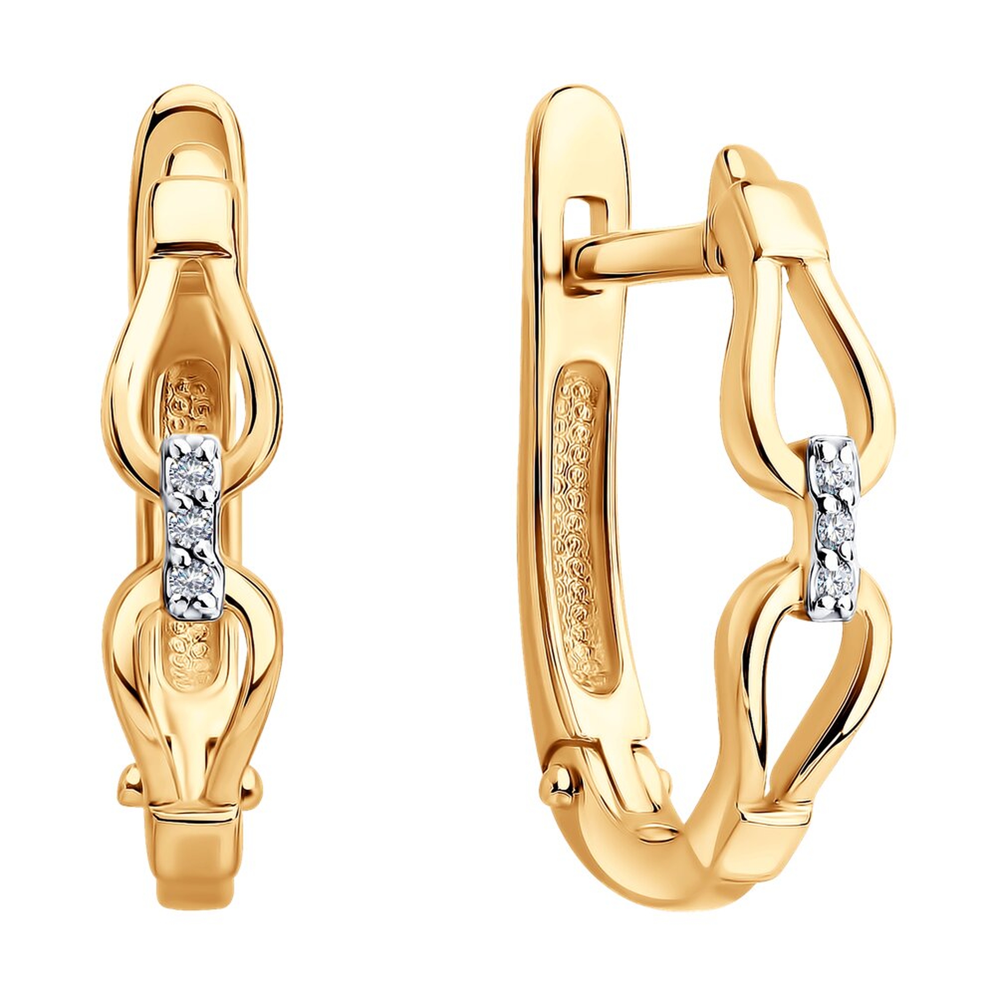 Золотые серьги SOKOLOV 1022541 с бриллиантом