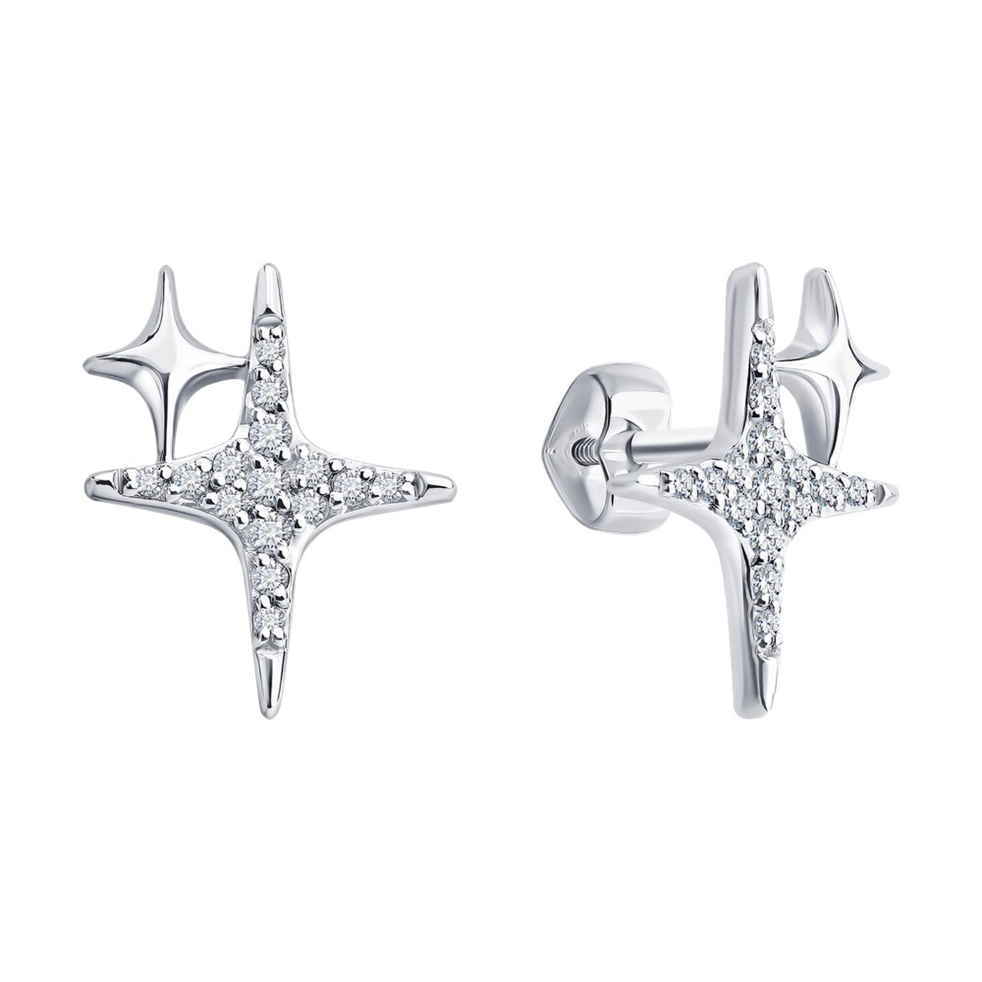 Золотые серьги SOKOLOV 1022543-3 с бриллиантом