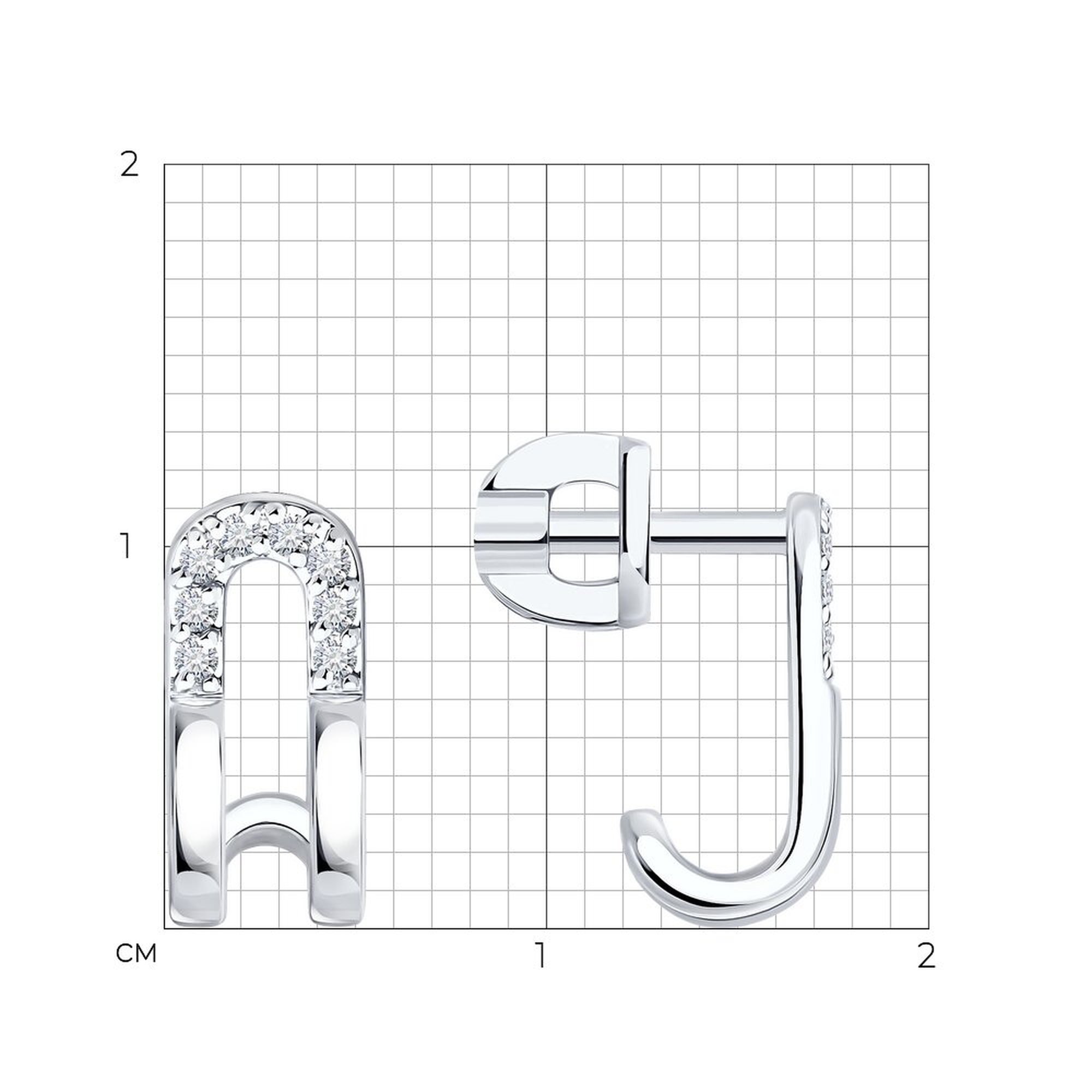 Золотые серьги SOKOLOV 1022545-3 с бриллиантом