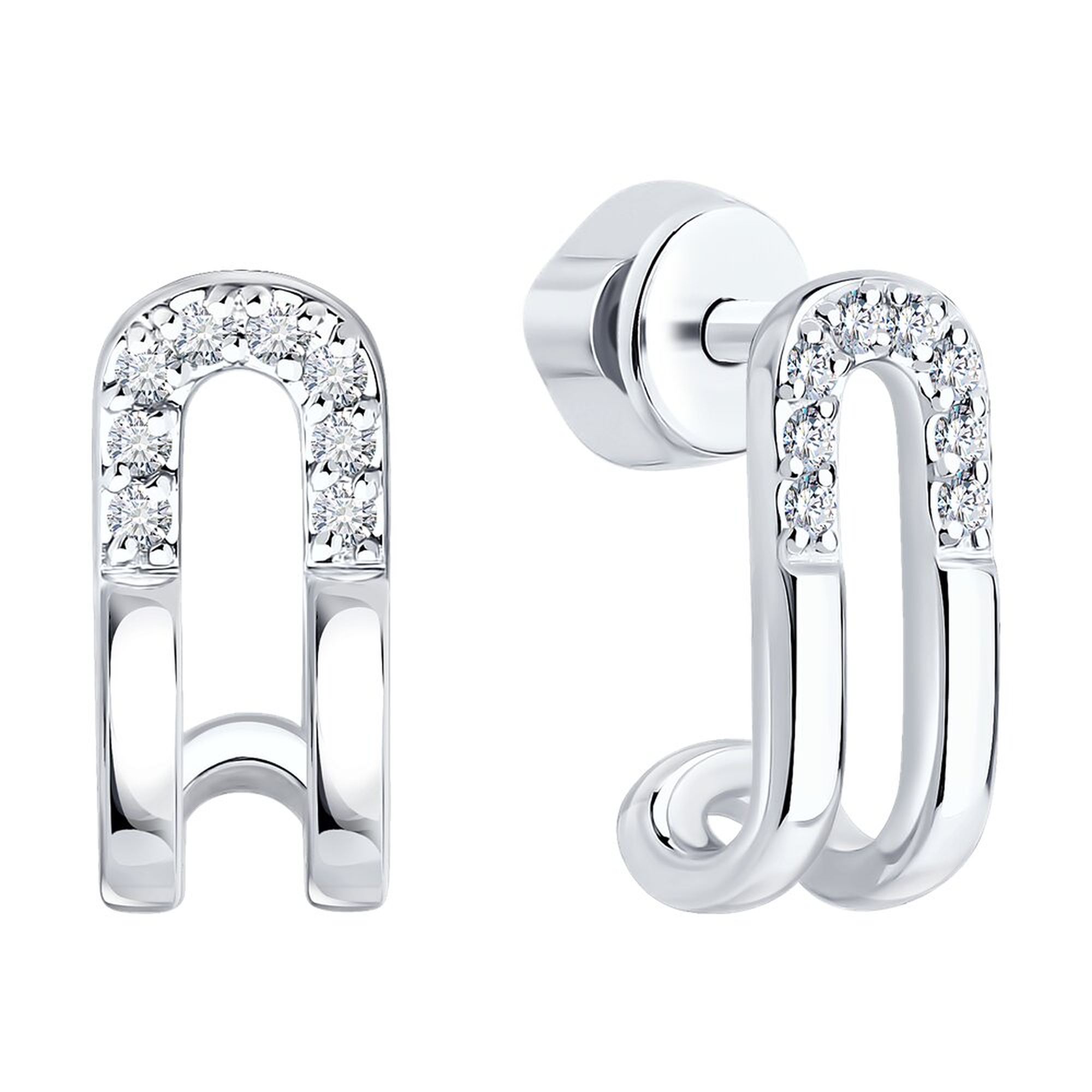 Золотые серьги SOKOLOV 1022545-3 с бриллиантом