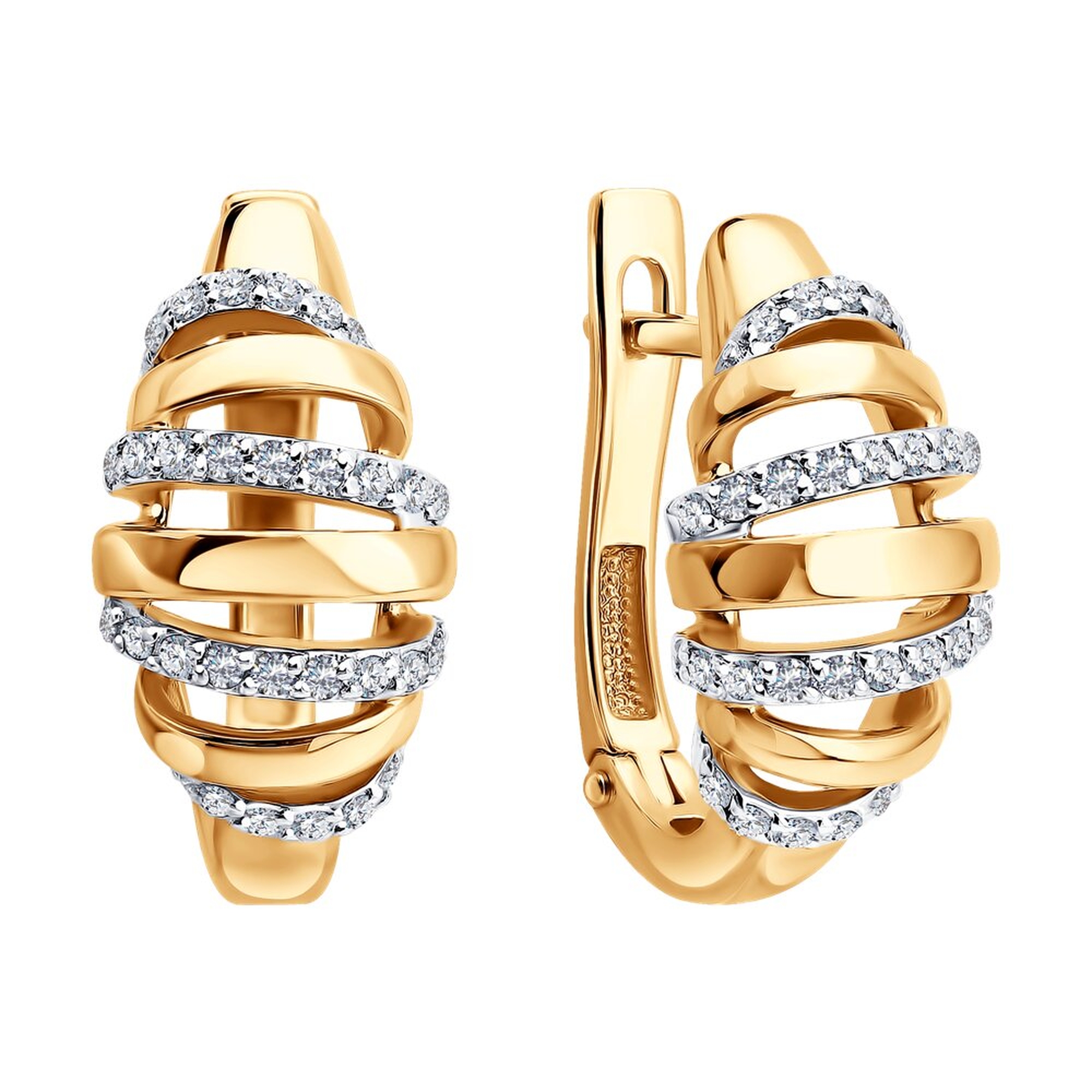 Золотые серьги SOKOLOV 1022555 с бриллиантом