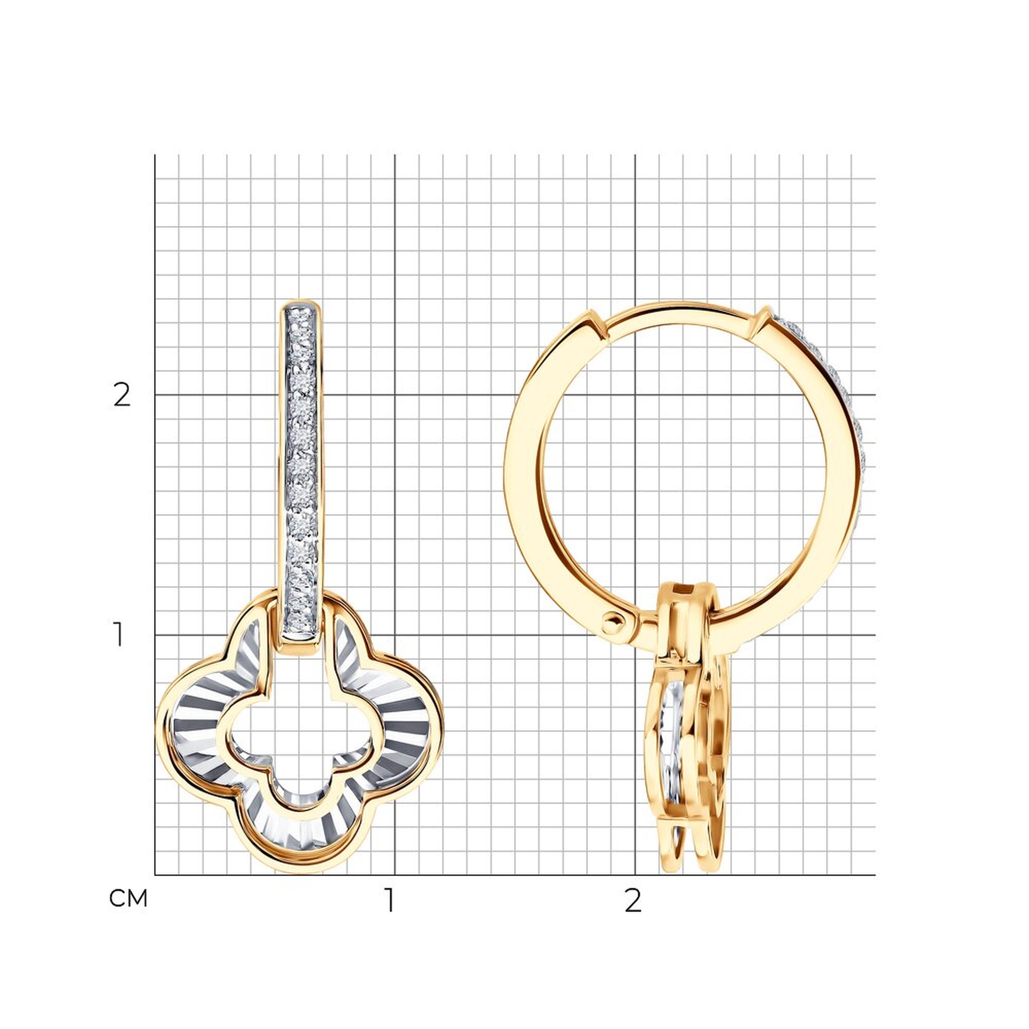 Золотые серьги SOKOLOV 1022586 с бриллиантом
