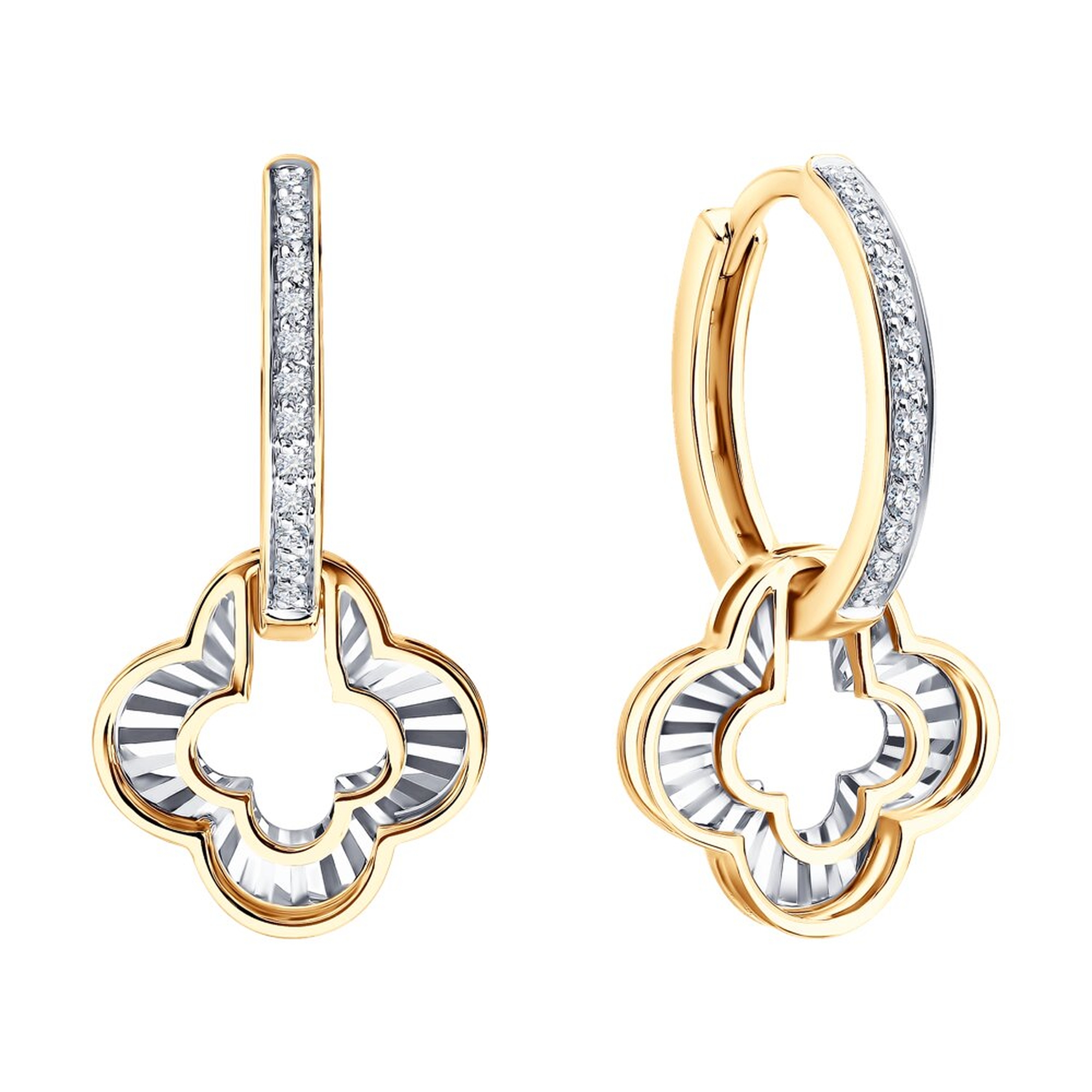 Золотые серьги SOKOLOV 1022586 с бриллиантом