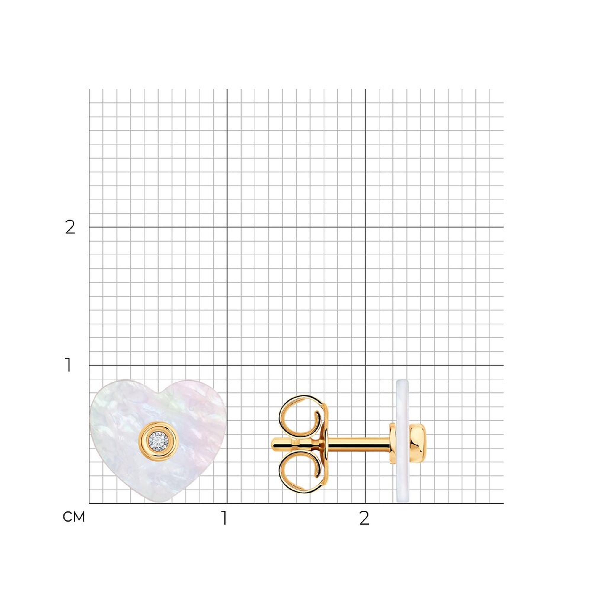 Золотые серьги SOKOLOV 1022603 с бриллиантом и перламутром