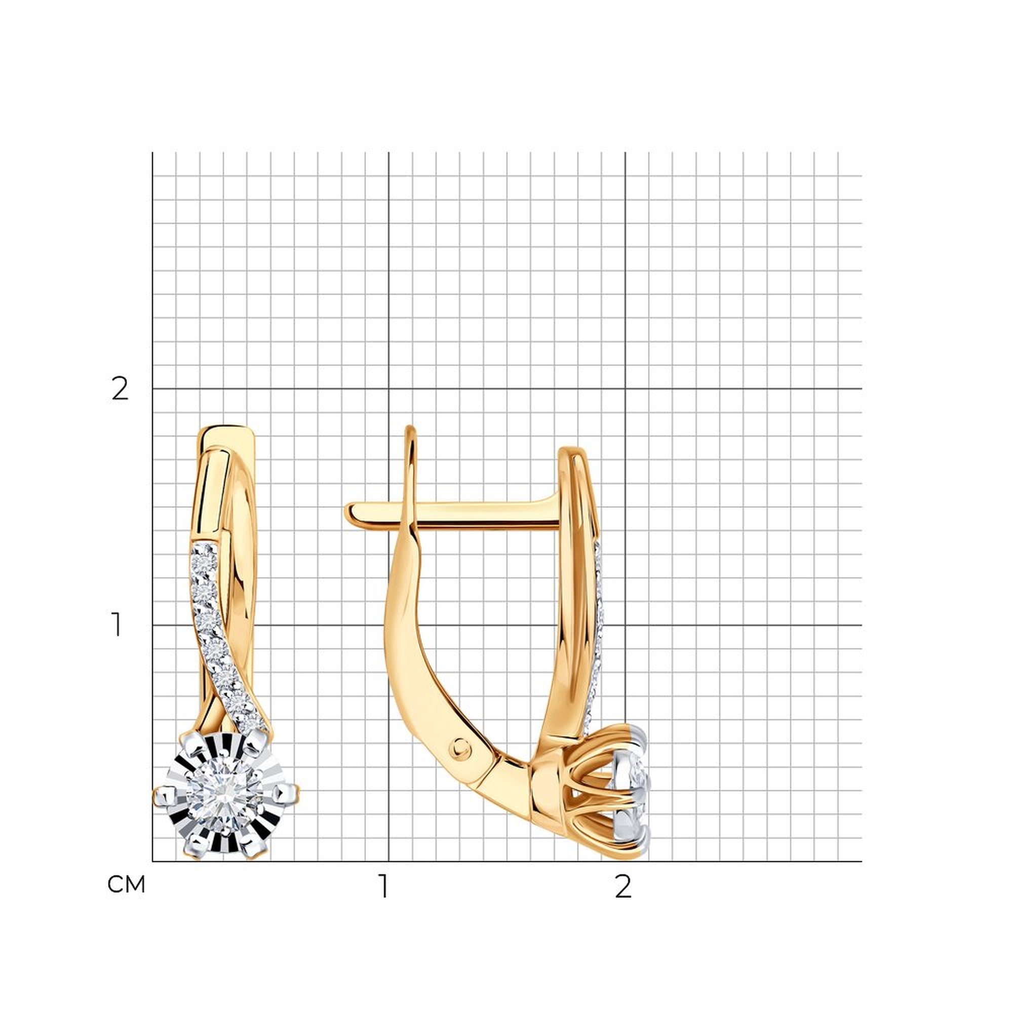 Золотые серьги SOKOLOV 1022620 с бриллиантом