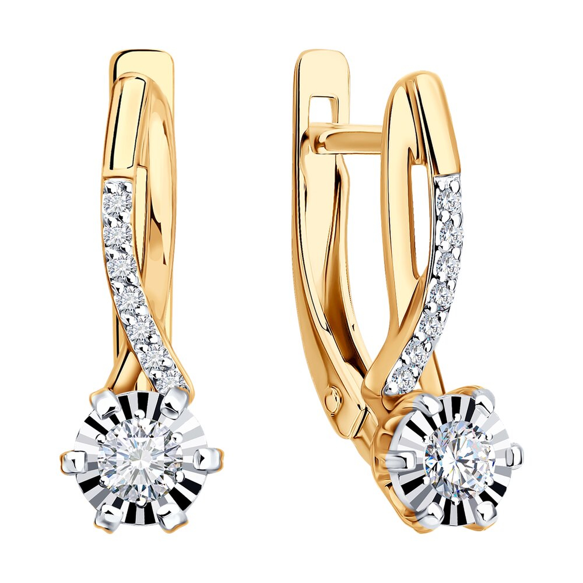 Золотые серьги SOKOLOV 1022620 с бриллиантом