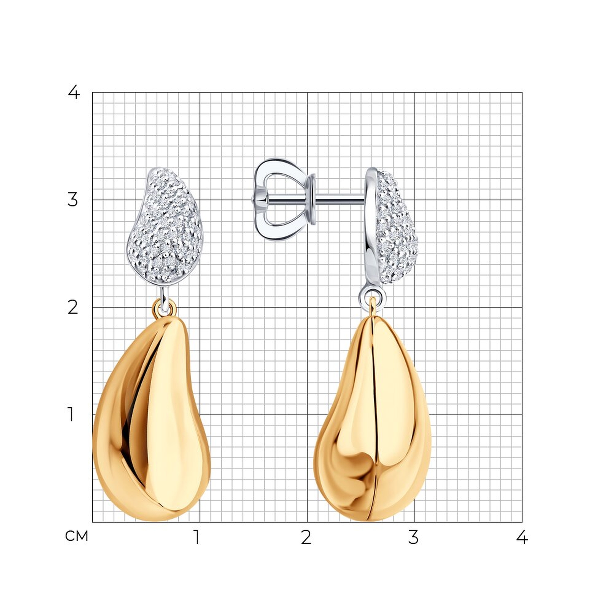 Золотые серьги SOKOLOV 1022627 с бриллиантом