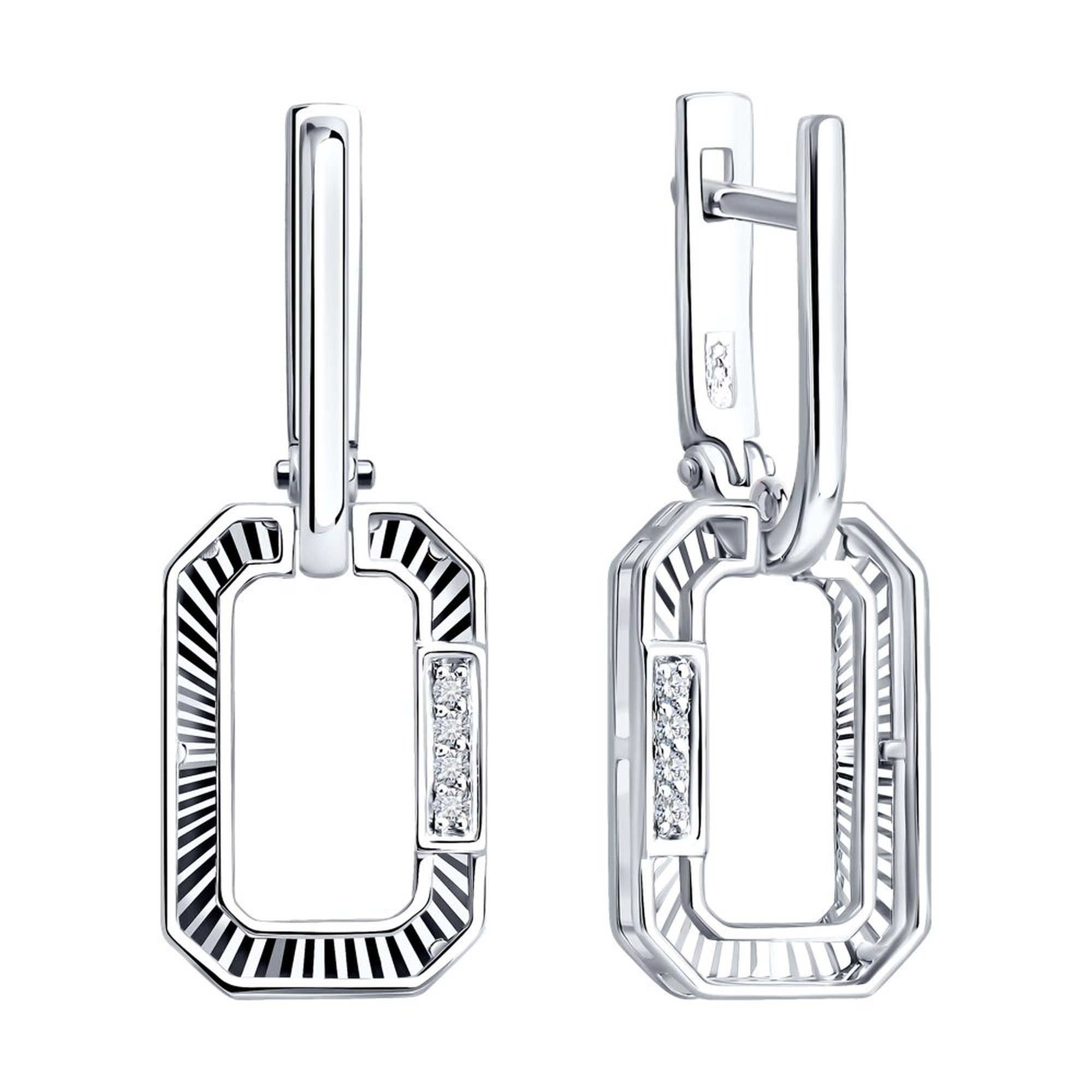 Золотые серьги SOKOLOV 1022642-3 с бриллиантом