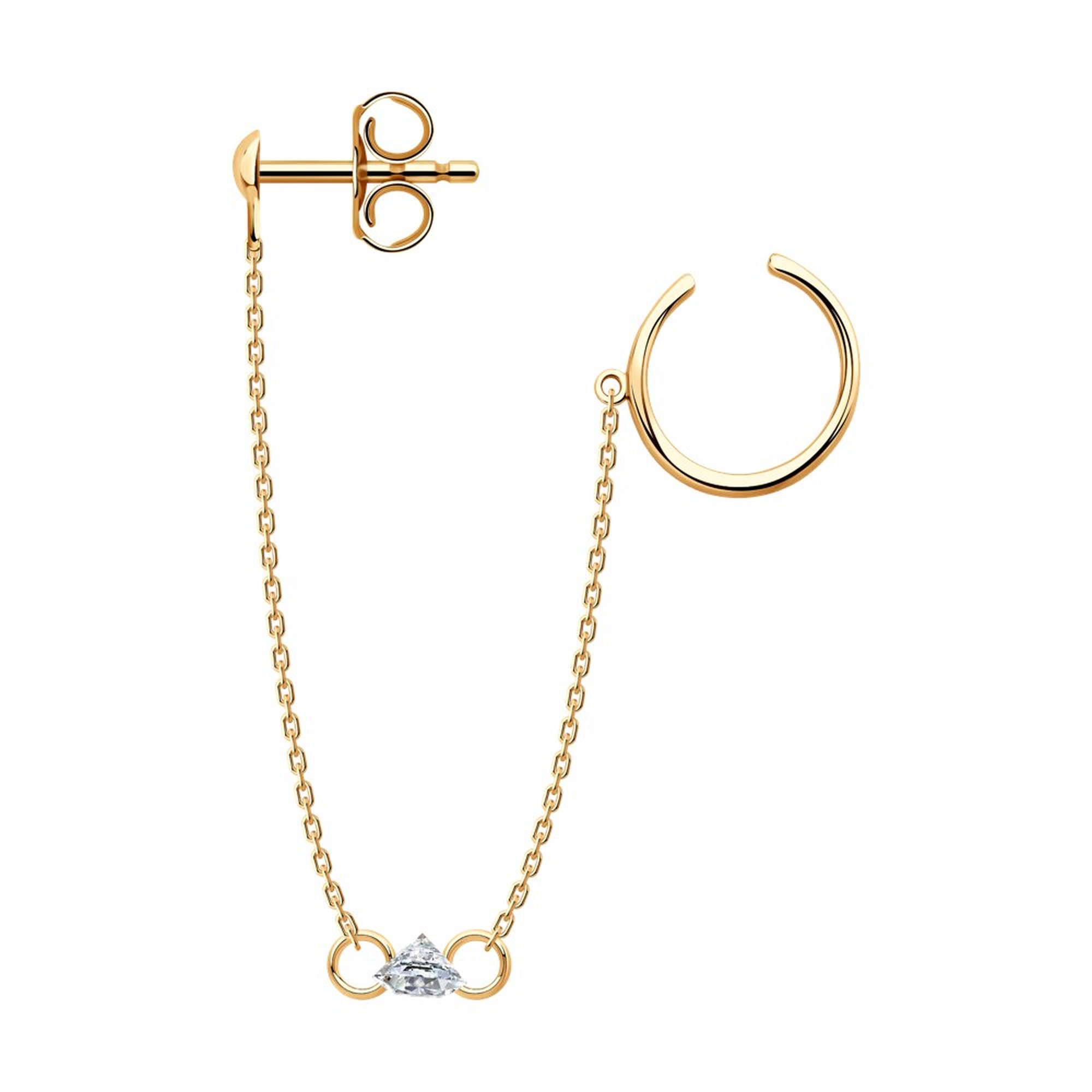 Золотые серьги SOKOLOV 170051 с фианитом