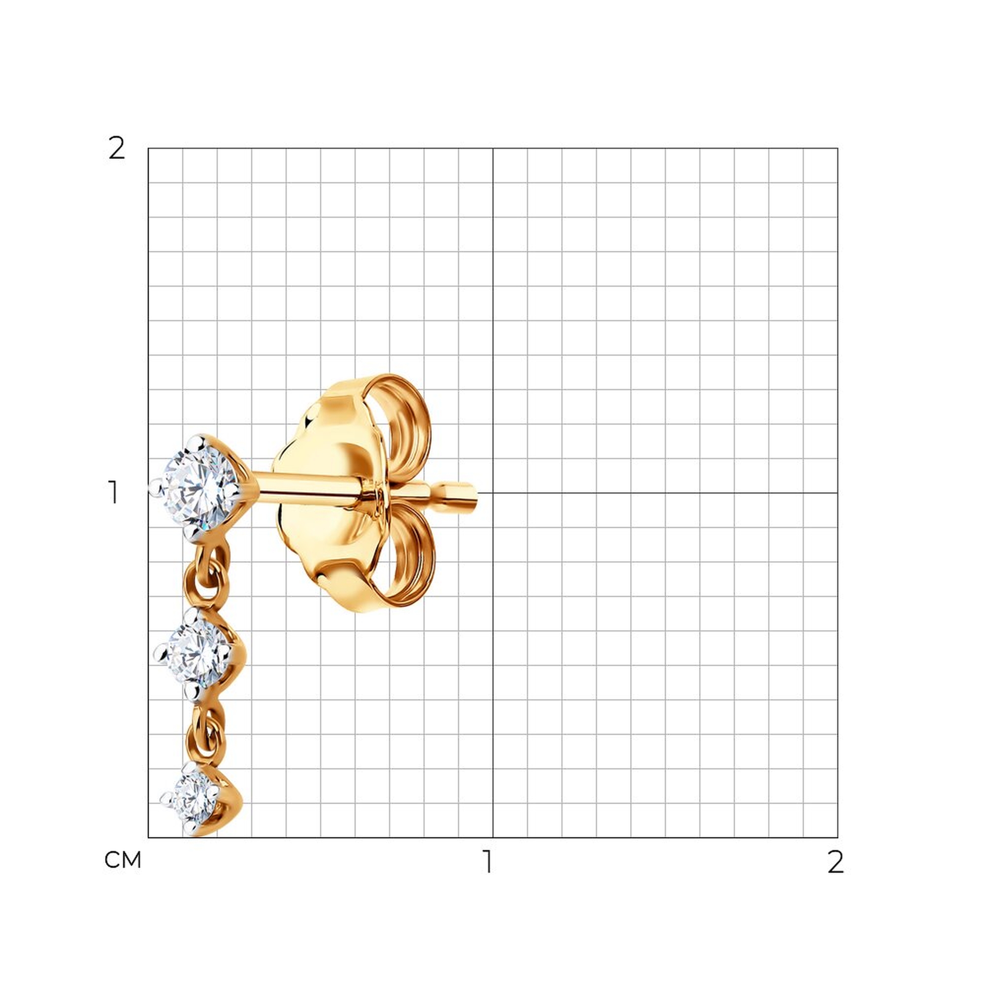 Золотые серьги SOKOLOV 170060 с фианитом