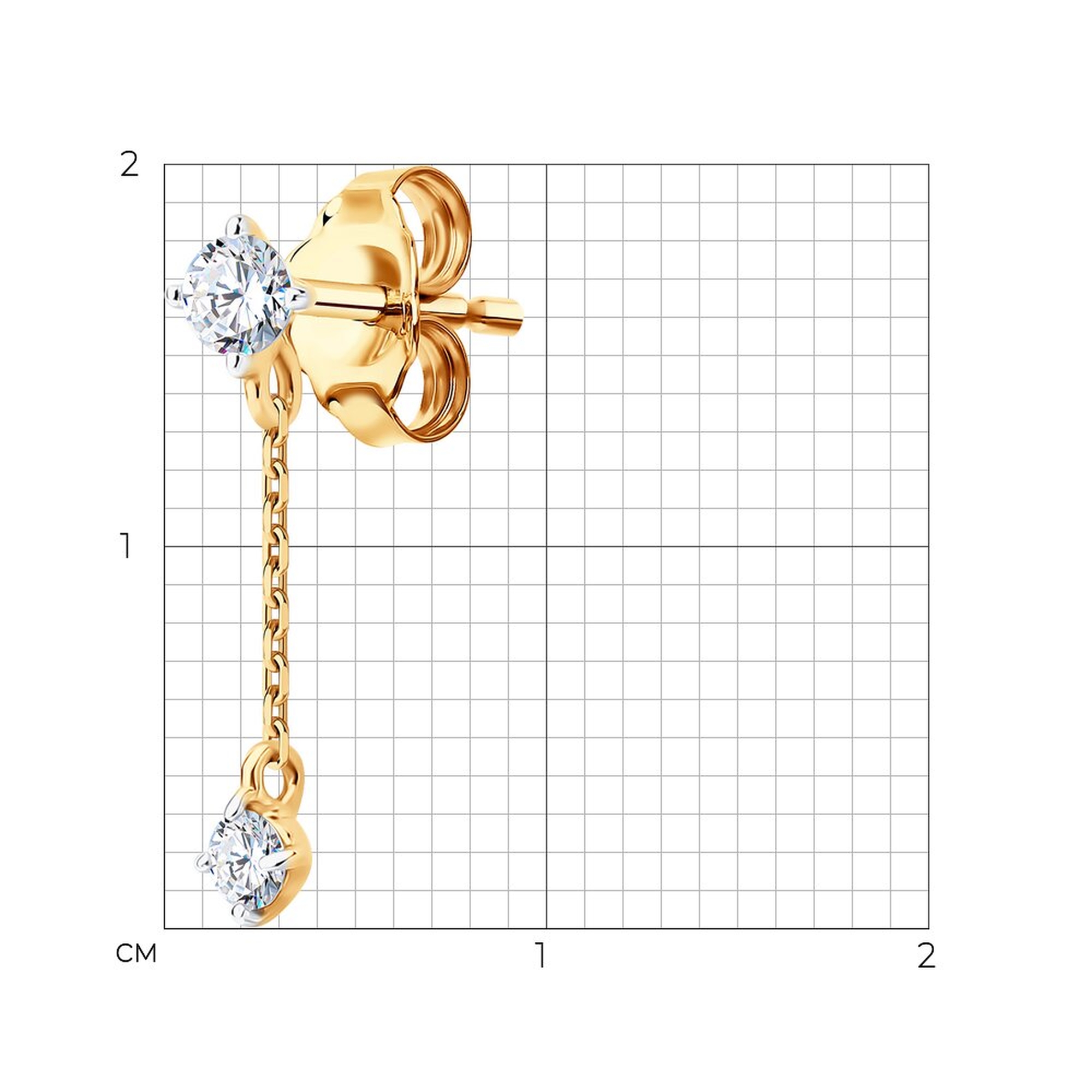 Золотые серьги SOKOLOV 170061 с фианитом