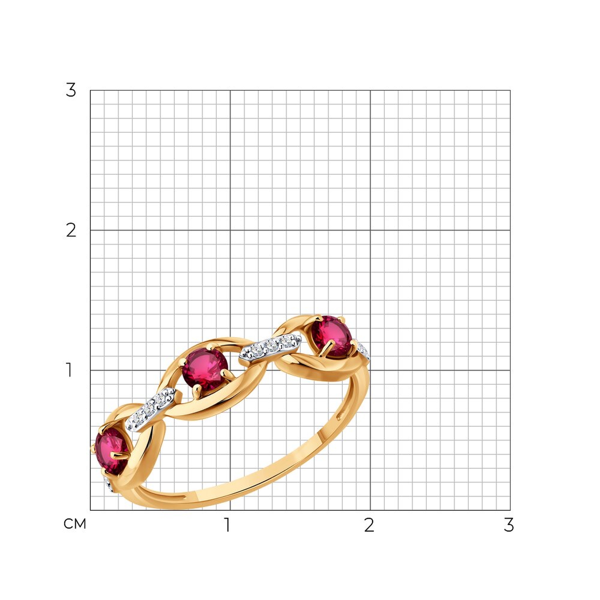 Золотое кольцо SOKOLOV 4010788 с бриллиантом и рубином