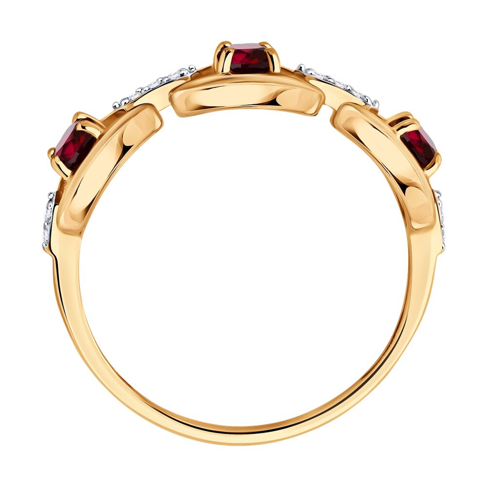 Золотое кольцо SOKOLOV 4010788 с бриллиантом и рубином