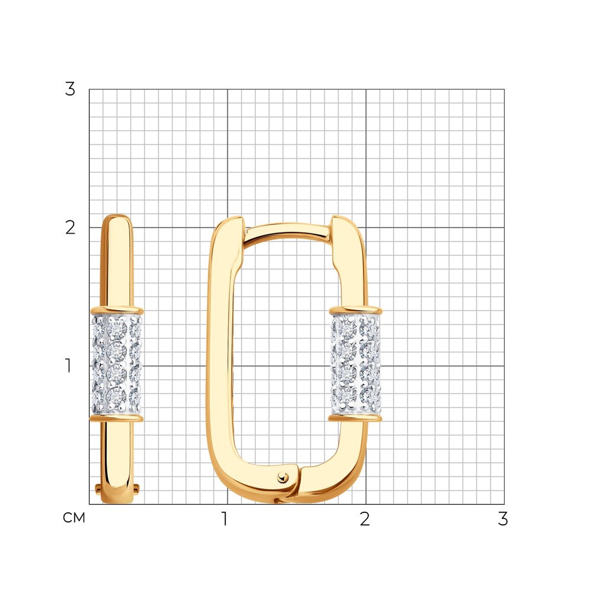 Золотые серьги Diamant 51-120-02928-1 с фианитом
