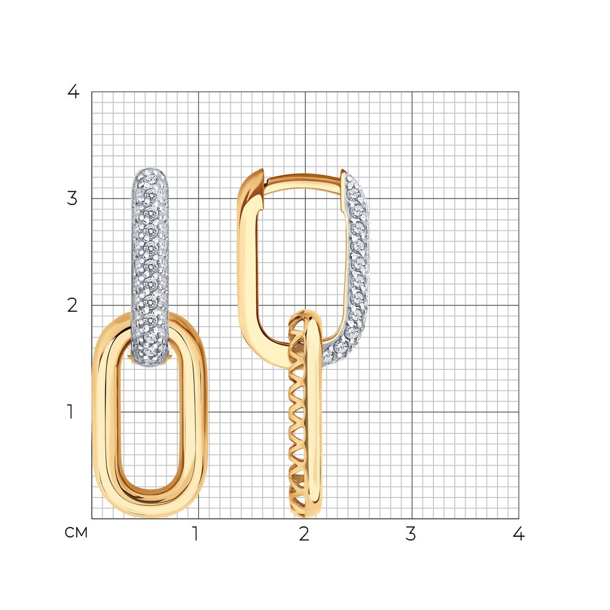 Золотые серьги SOKOLOV 51-121-00417-1 с фианитом
