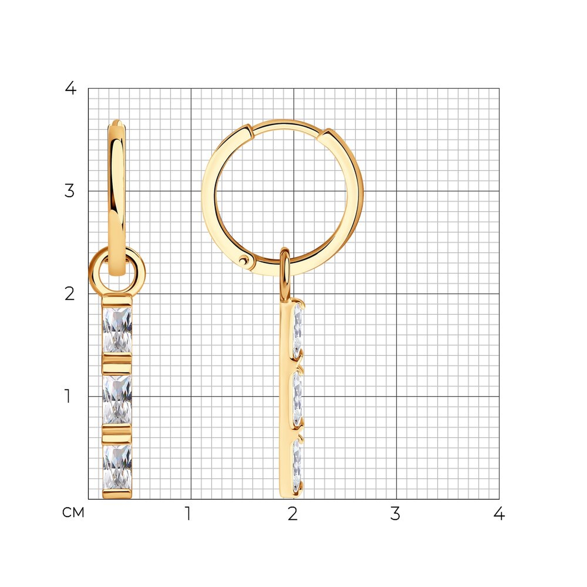 Золотые серьги SOKOLOV 51-121-02963-1 с фианитом