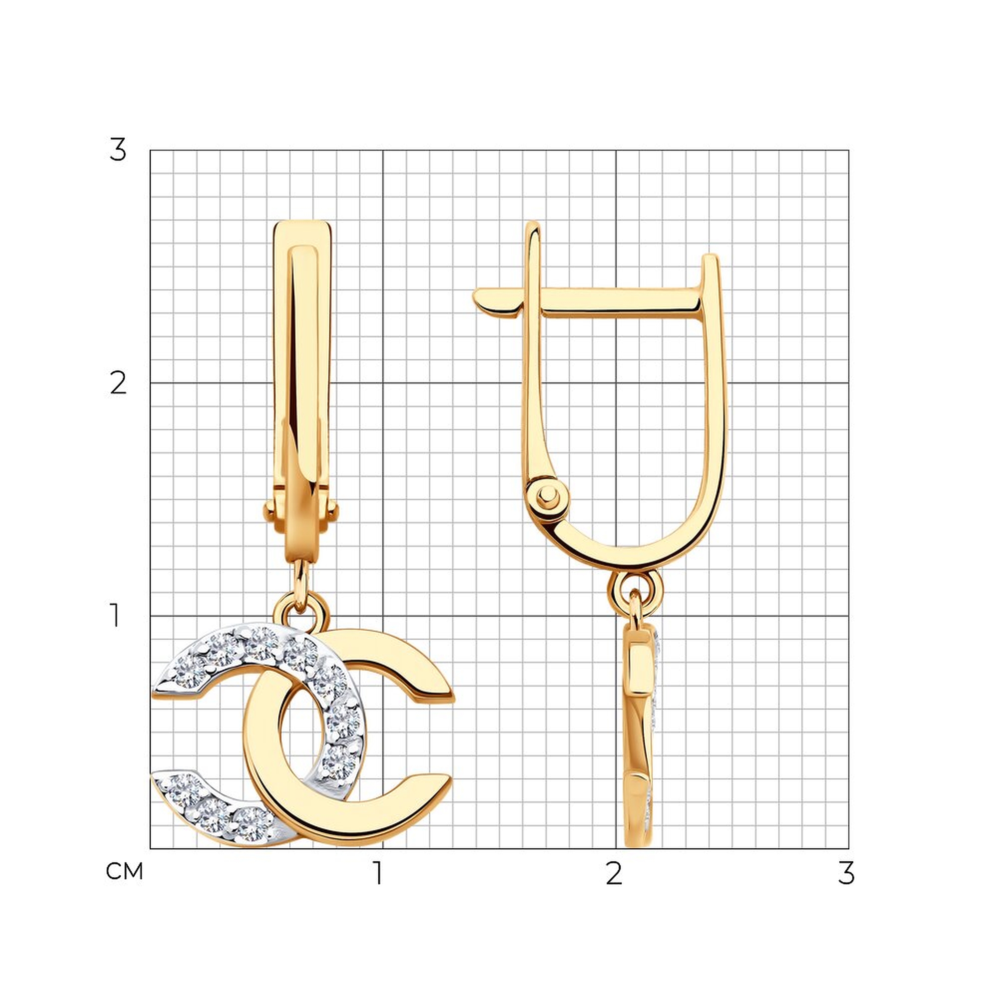 Золотые серьги SOKOLOV 51-121-02988-1 с фианитом
