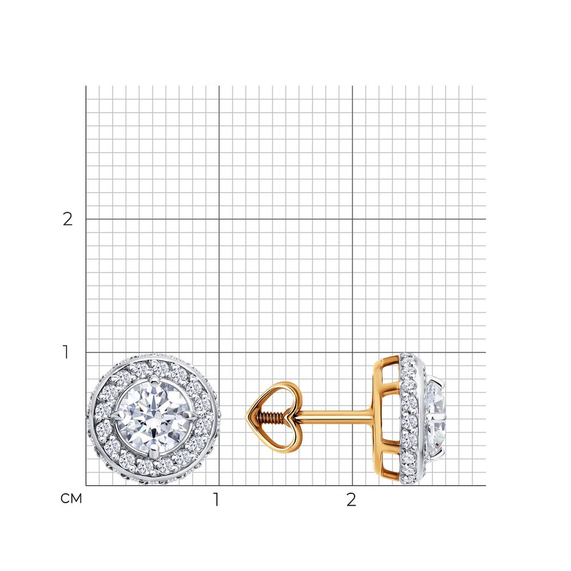 Золотые серьги Diamant 51-122-01211-1 с фианитом
