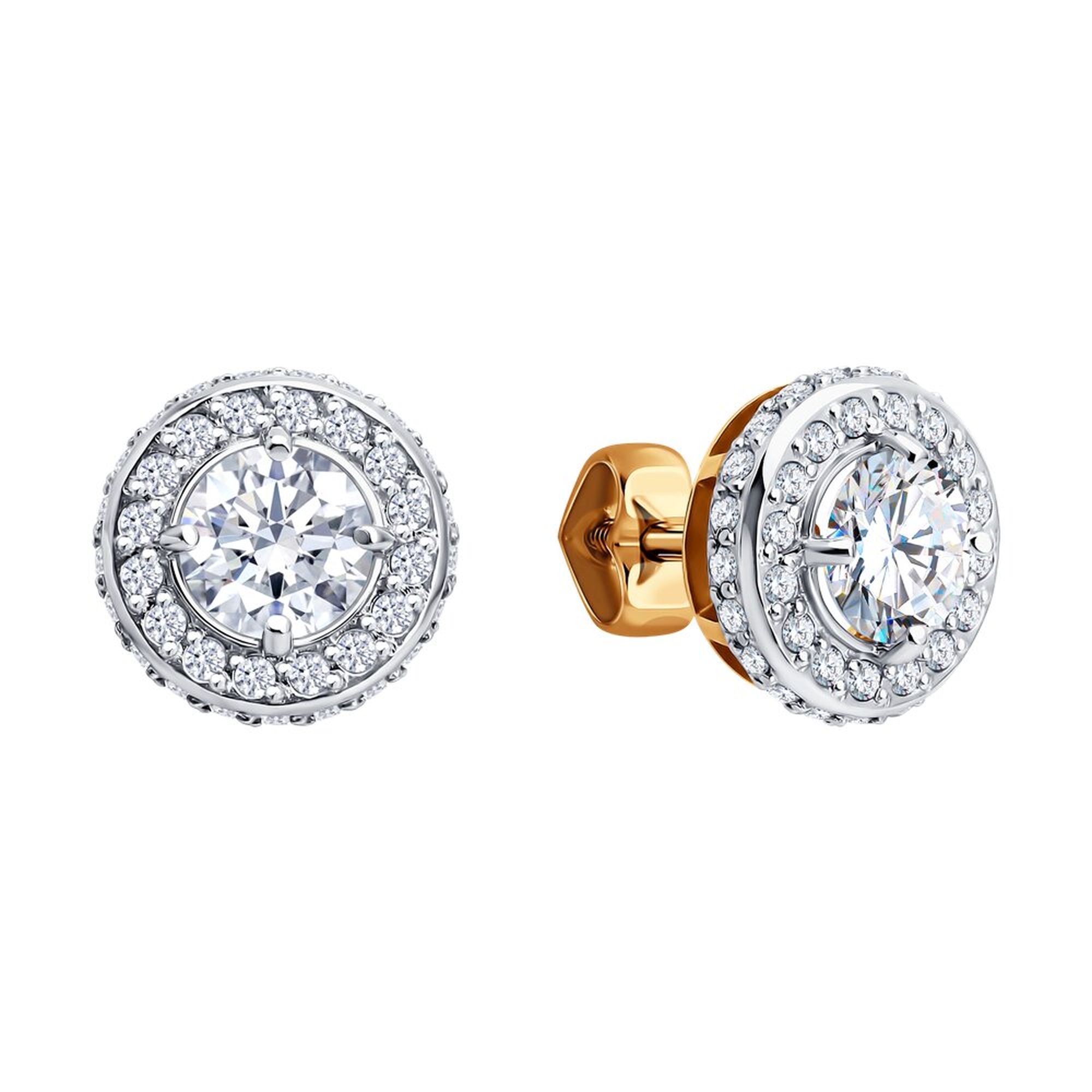 Золотые серьги Diamant 51-122-01211-1 с фианитом