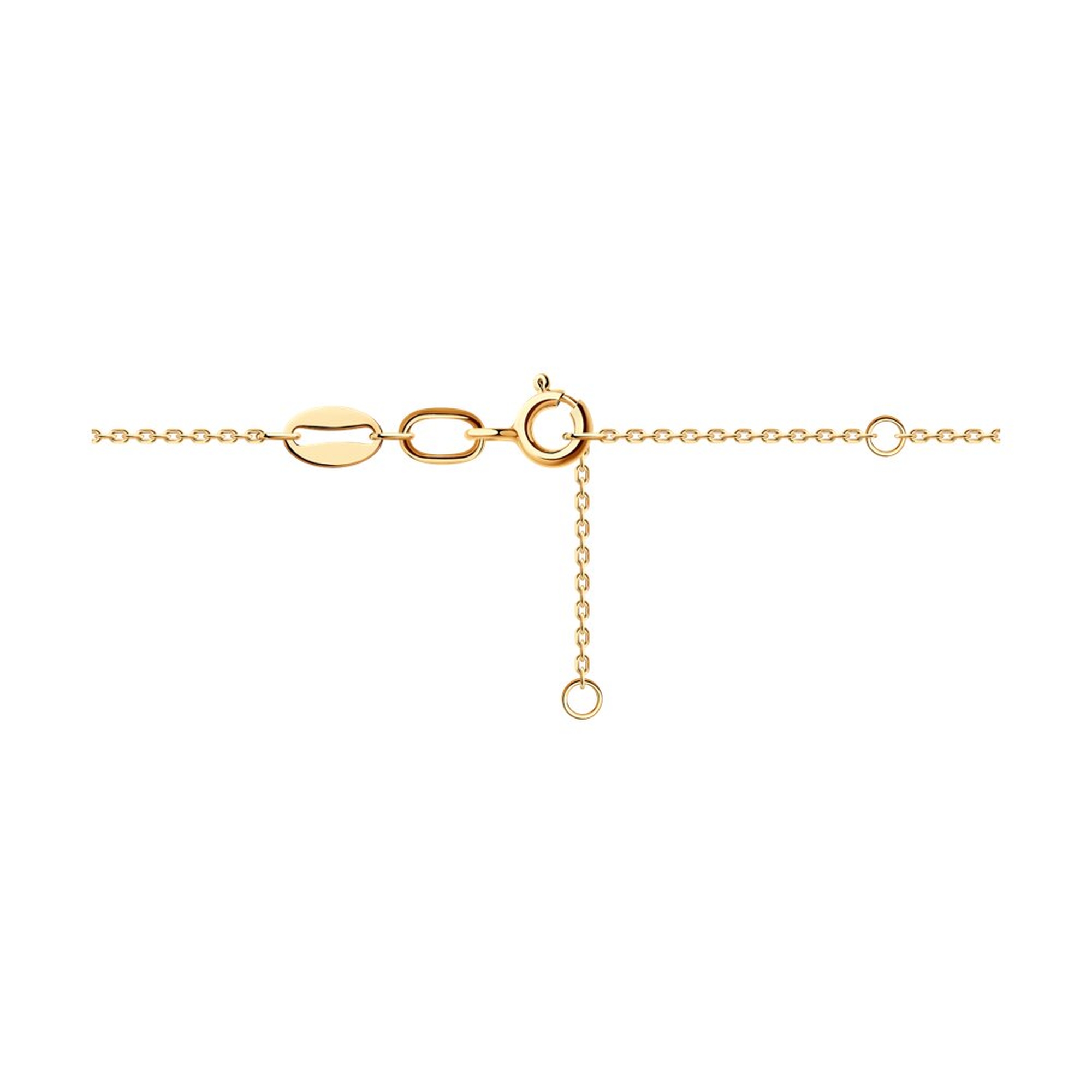 Золотое колье Diamant 51-170-02160-4 с фианитом