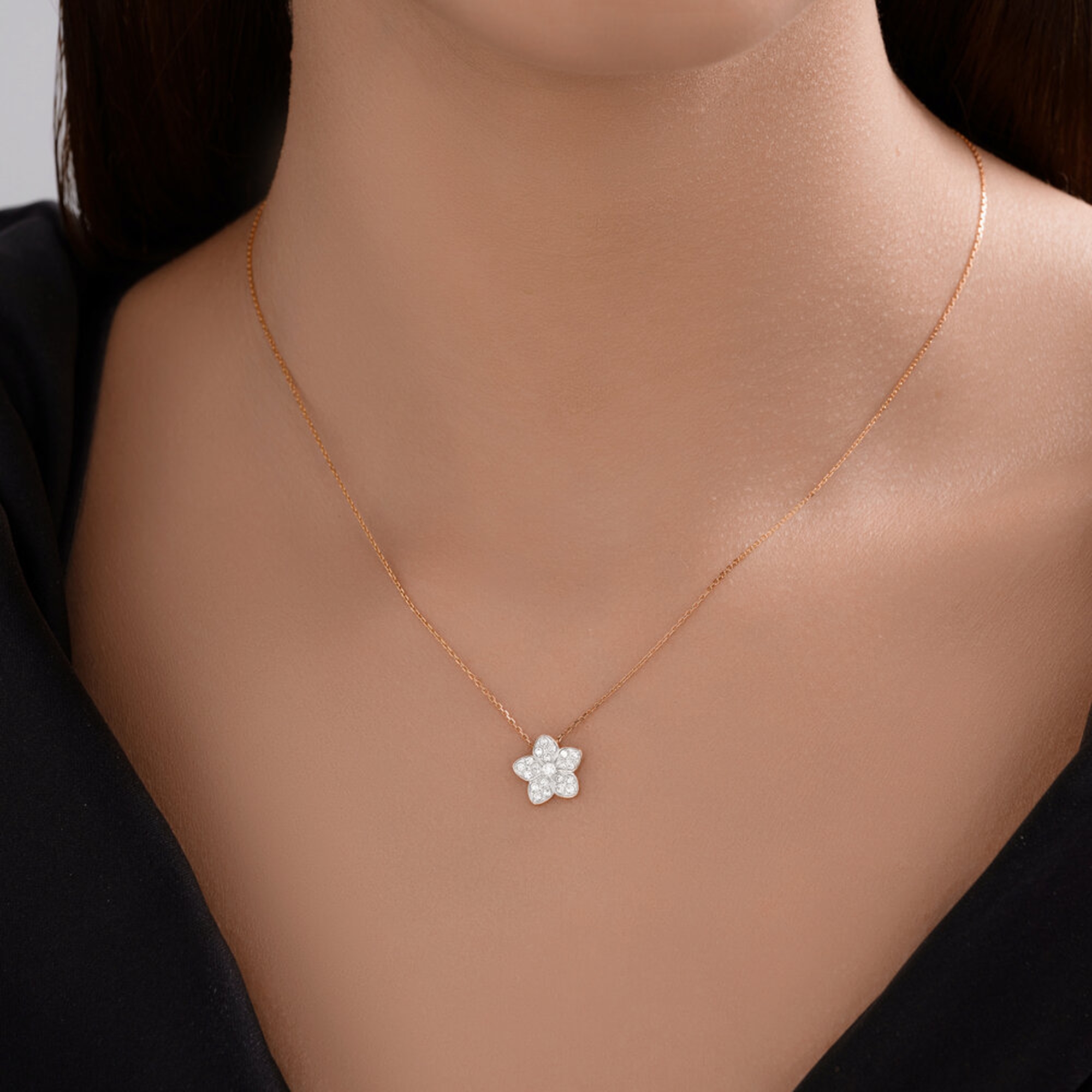 Золотое колье Diamant 51-170-02838-1 с фианитом