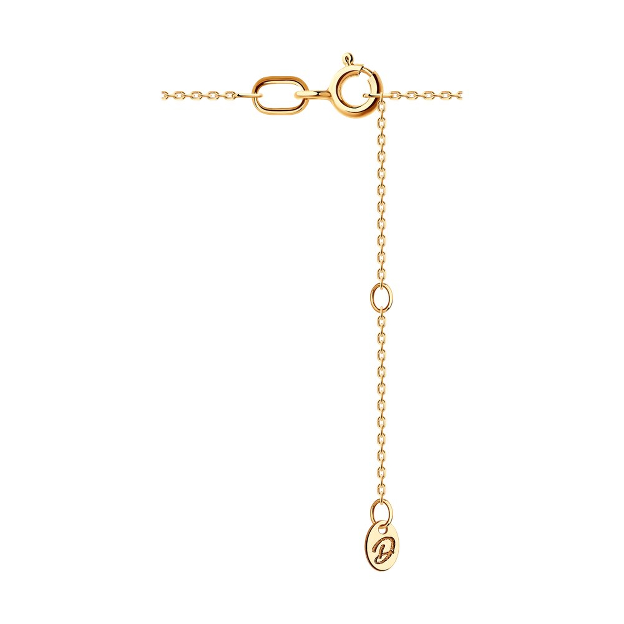 Золотое колье Diamant 51-170-02838-1 с фианитом