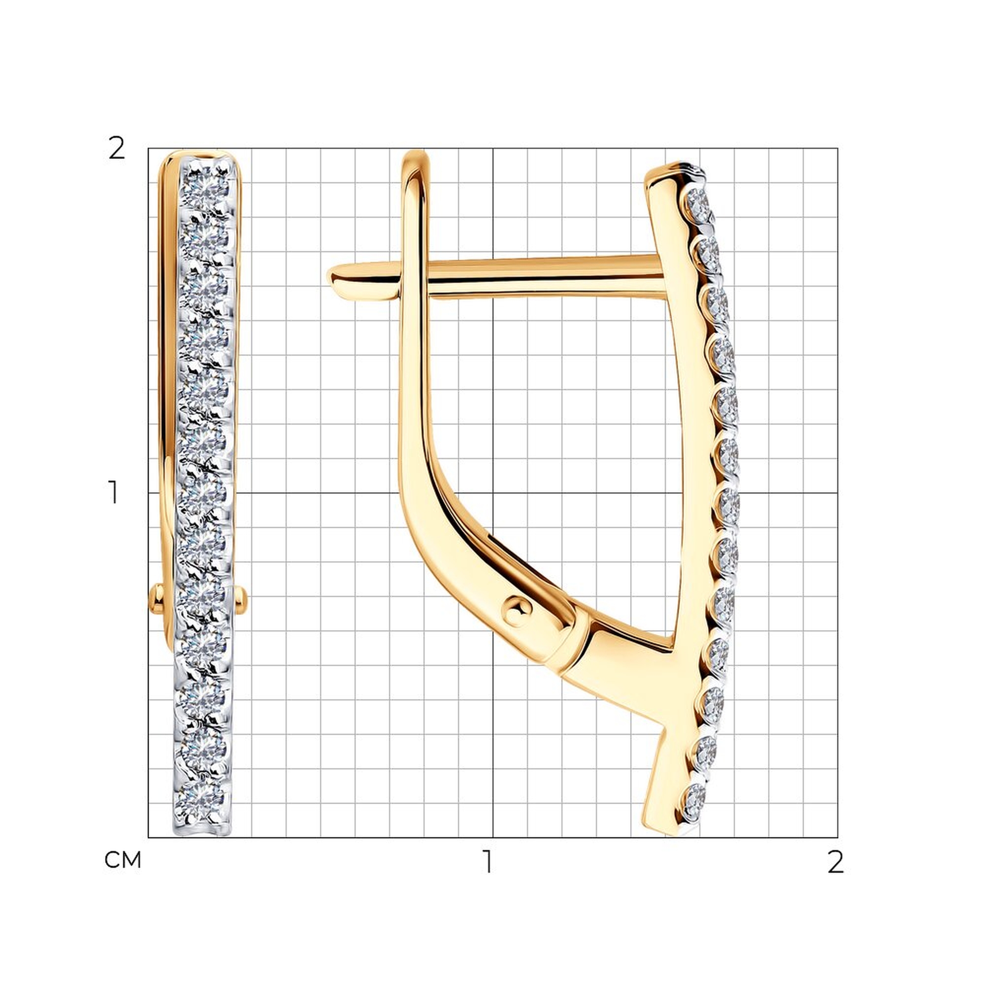 Золотые серьги Diamant 51-220-00913-1 с бриллиантом
