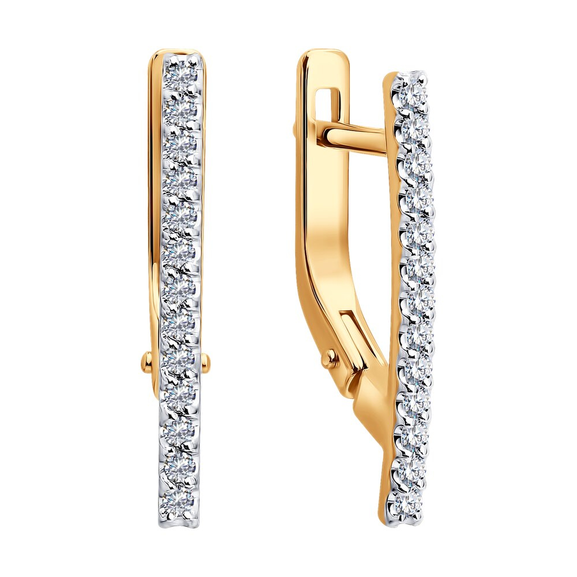 Золотые серьги Diamant 51-220-00913-1 с бриллиантом
