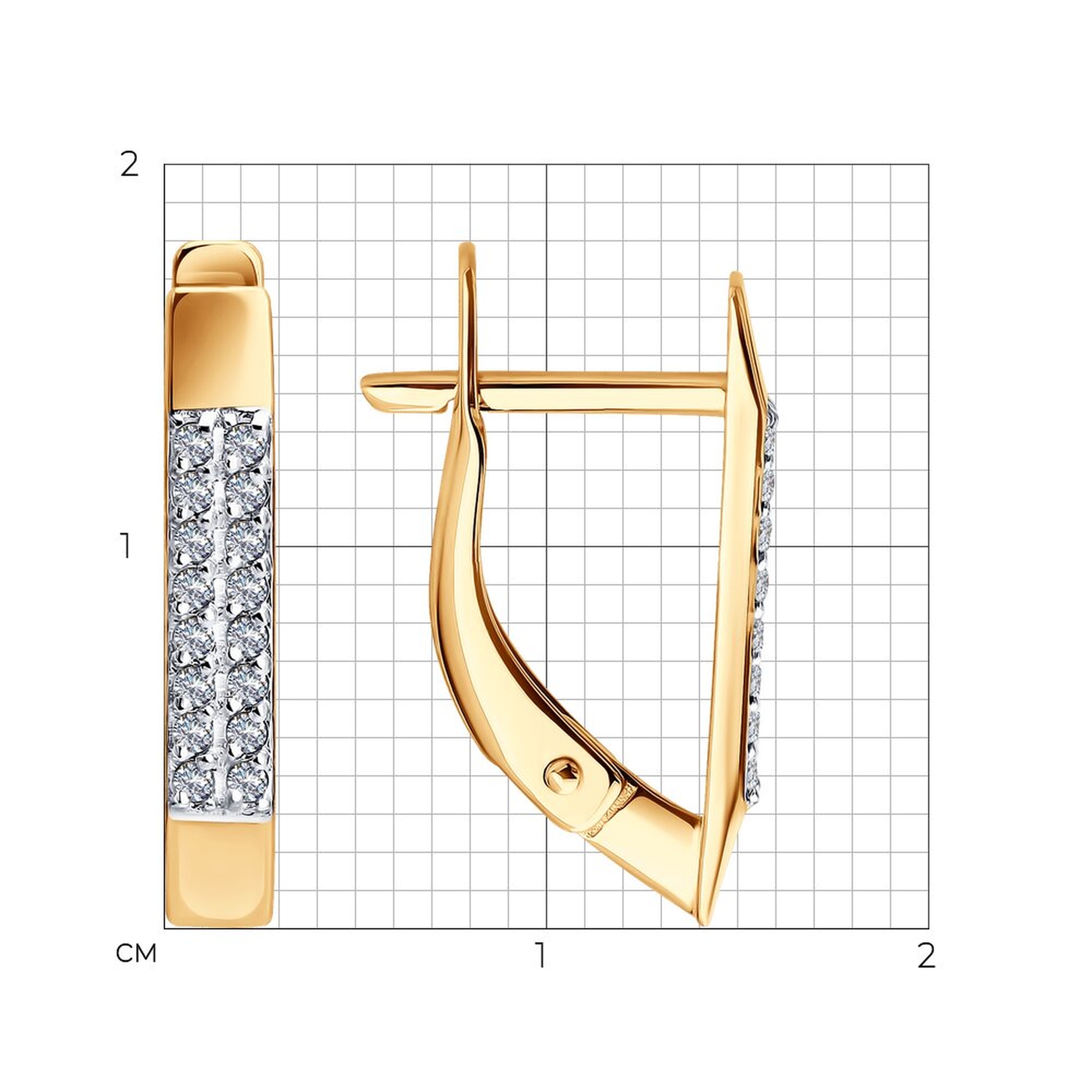 Золотые серьги Diamant 51-220-01071-1 с бриллиантом