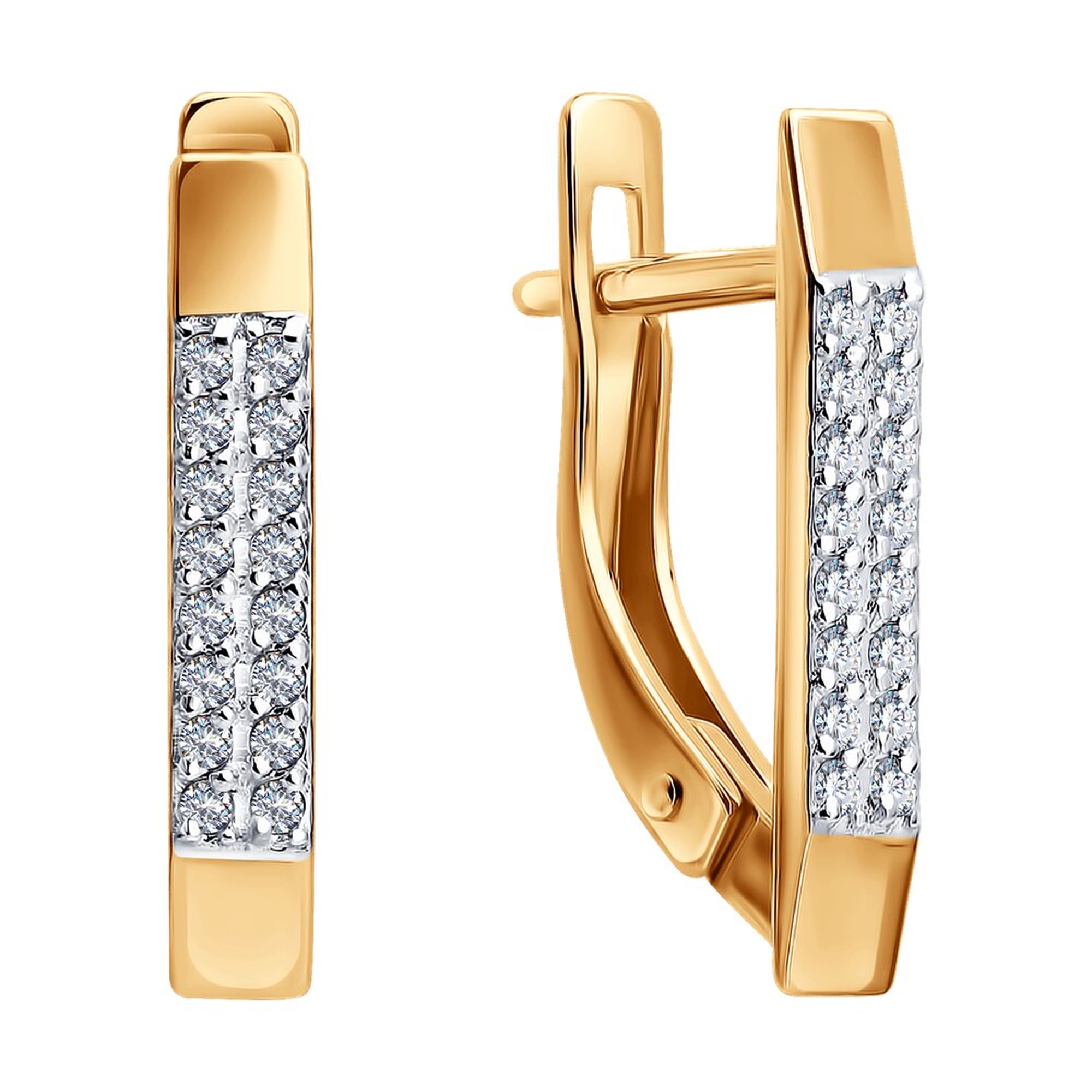 Золотые серьги Diamant 51-220-01071-1 с бриллиантом