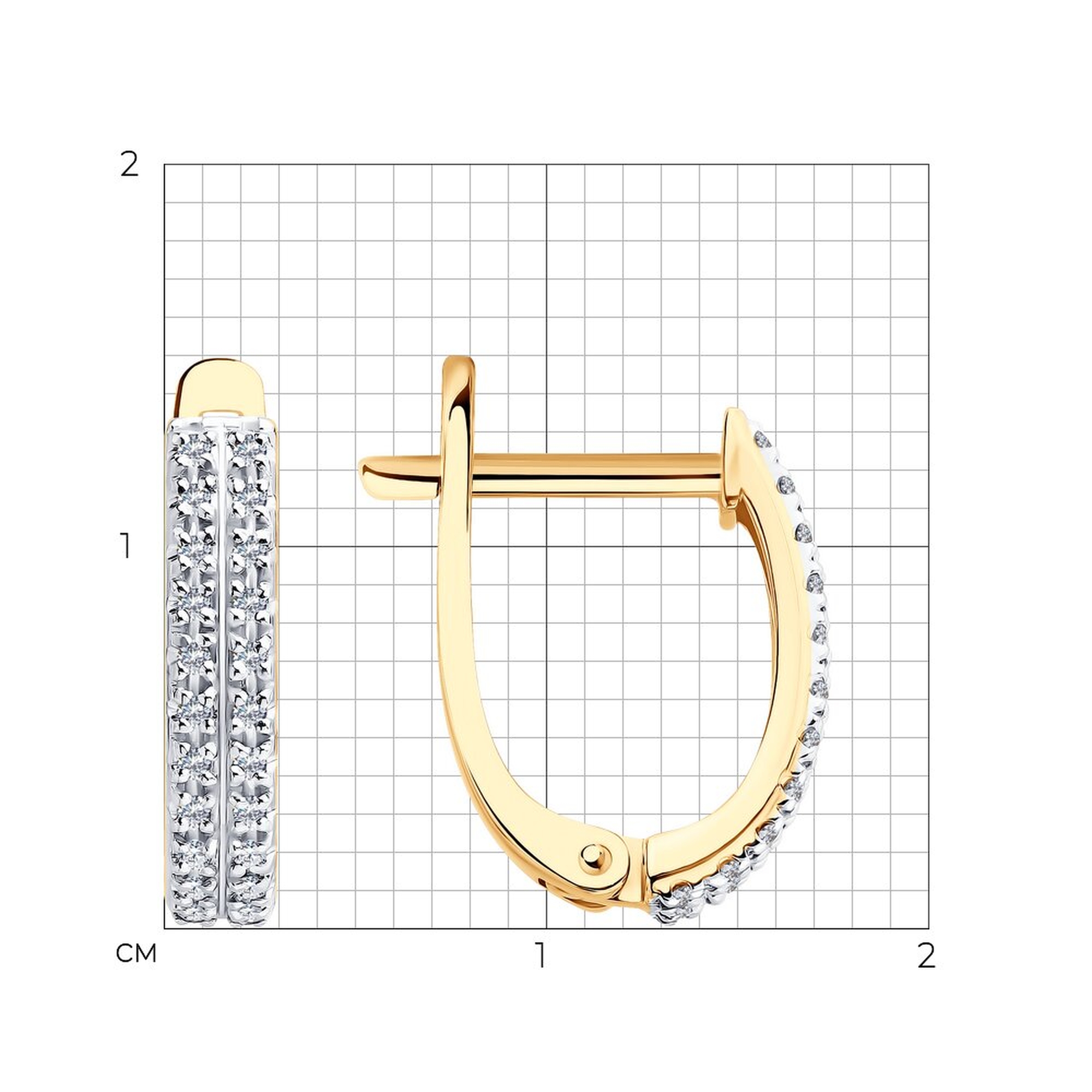 Золотые серьги Diamant 51-220-02916-1 с бриллиантом