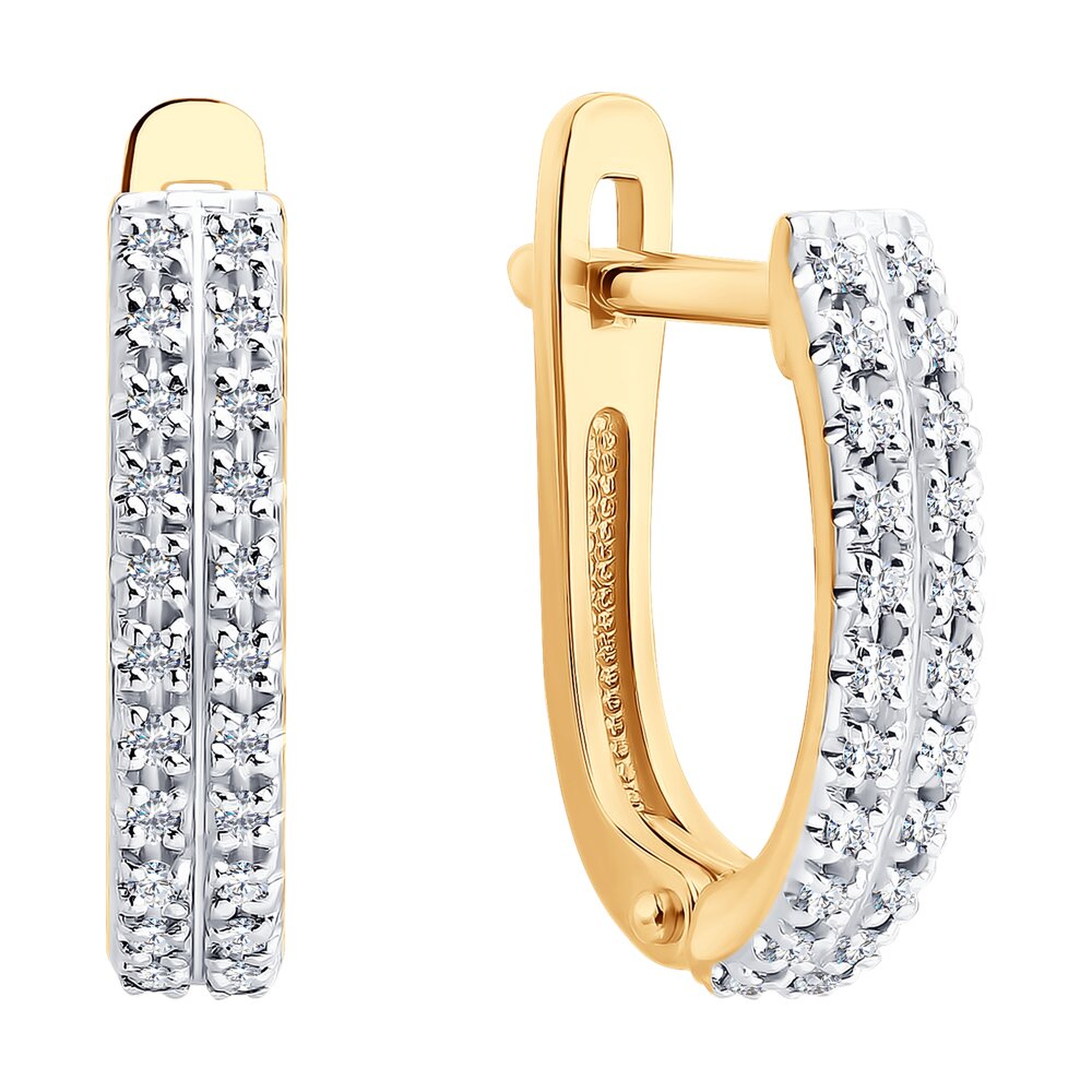 Золотые серьги Diamant 51-220-02916-1 с бриллиантом