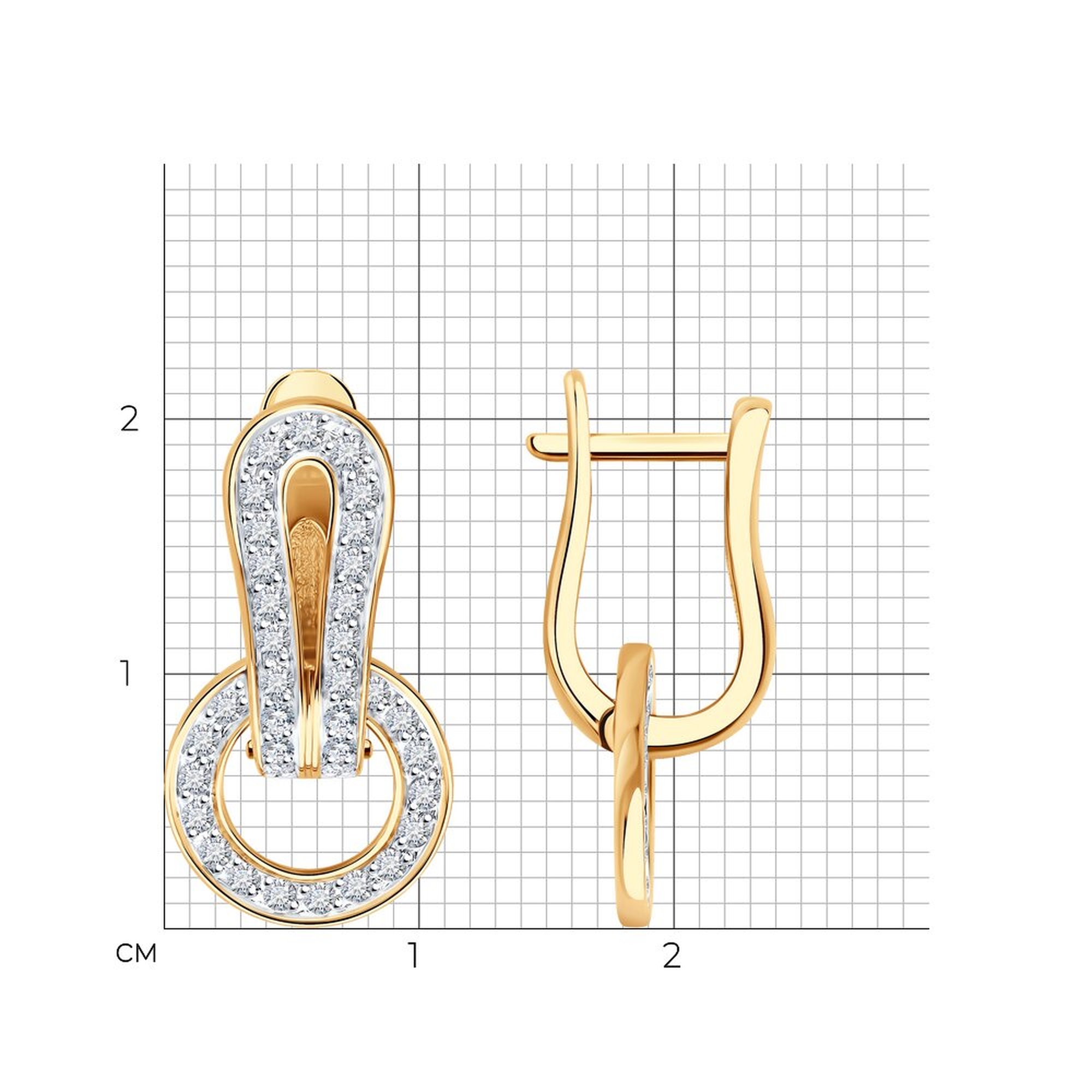 Золотые серьги SOKOLOV 51-221-02969-1 с бриллиантом