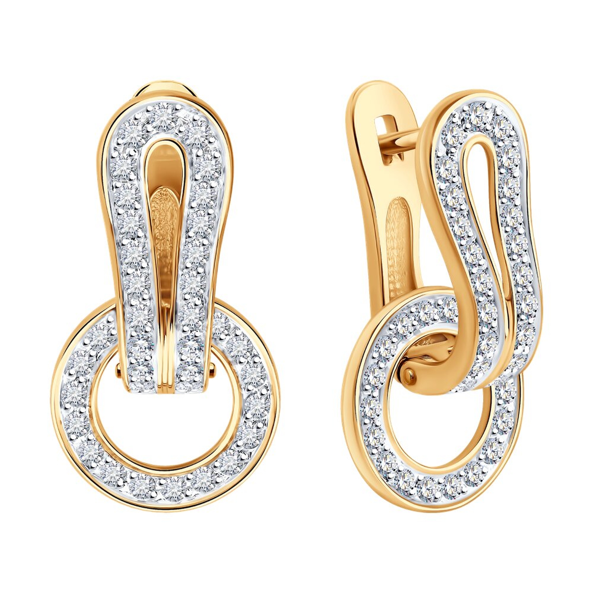 Золотые серьги SOKOLOV 51-221-02969-1 с бриллиантом