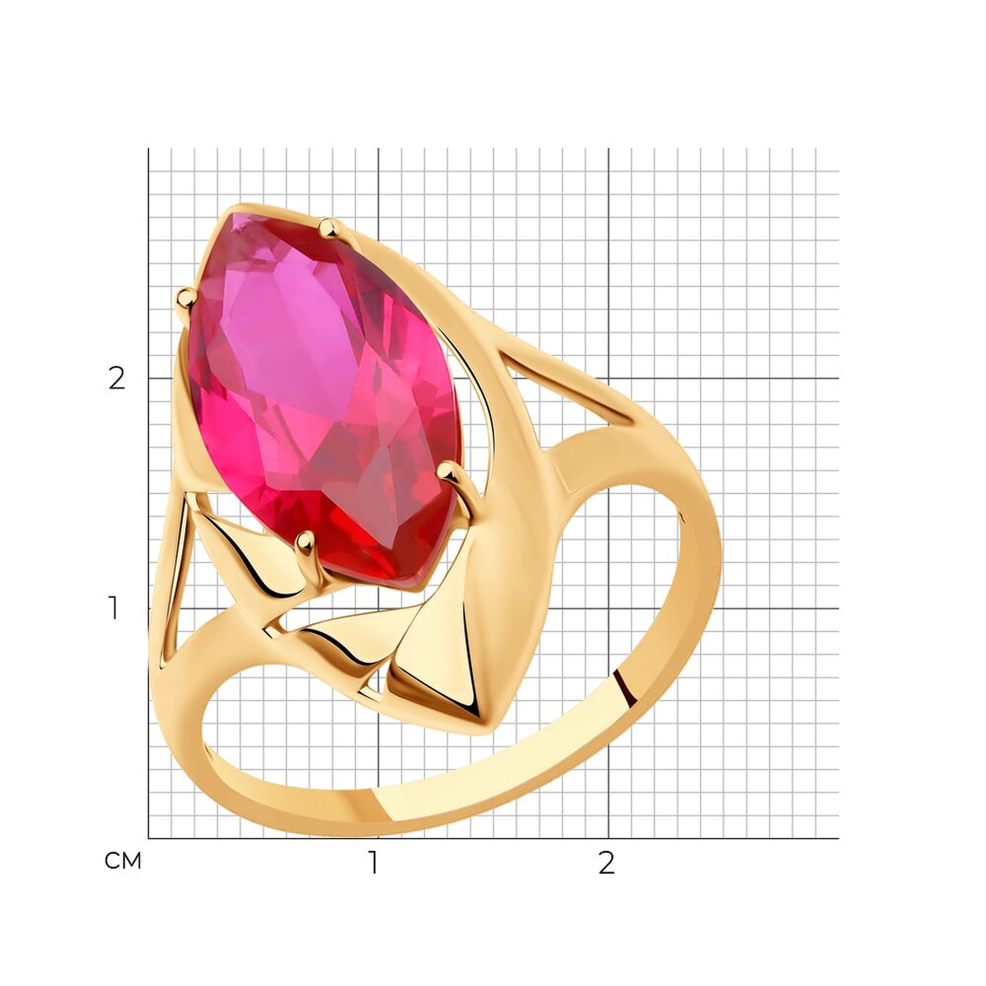 Золотое кольцо SOKOLOV 714323 с рубиновым корундом