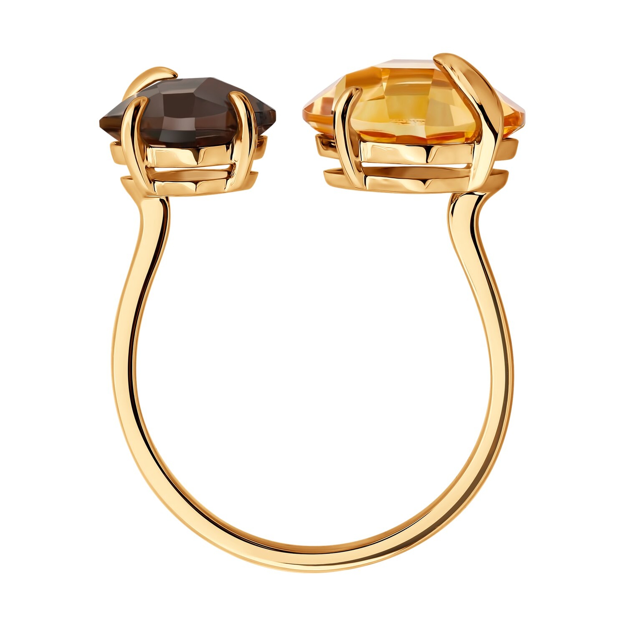 Золотое кольцо SOKOLOV 717298 с цитрином и раухтопазом