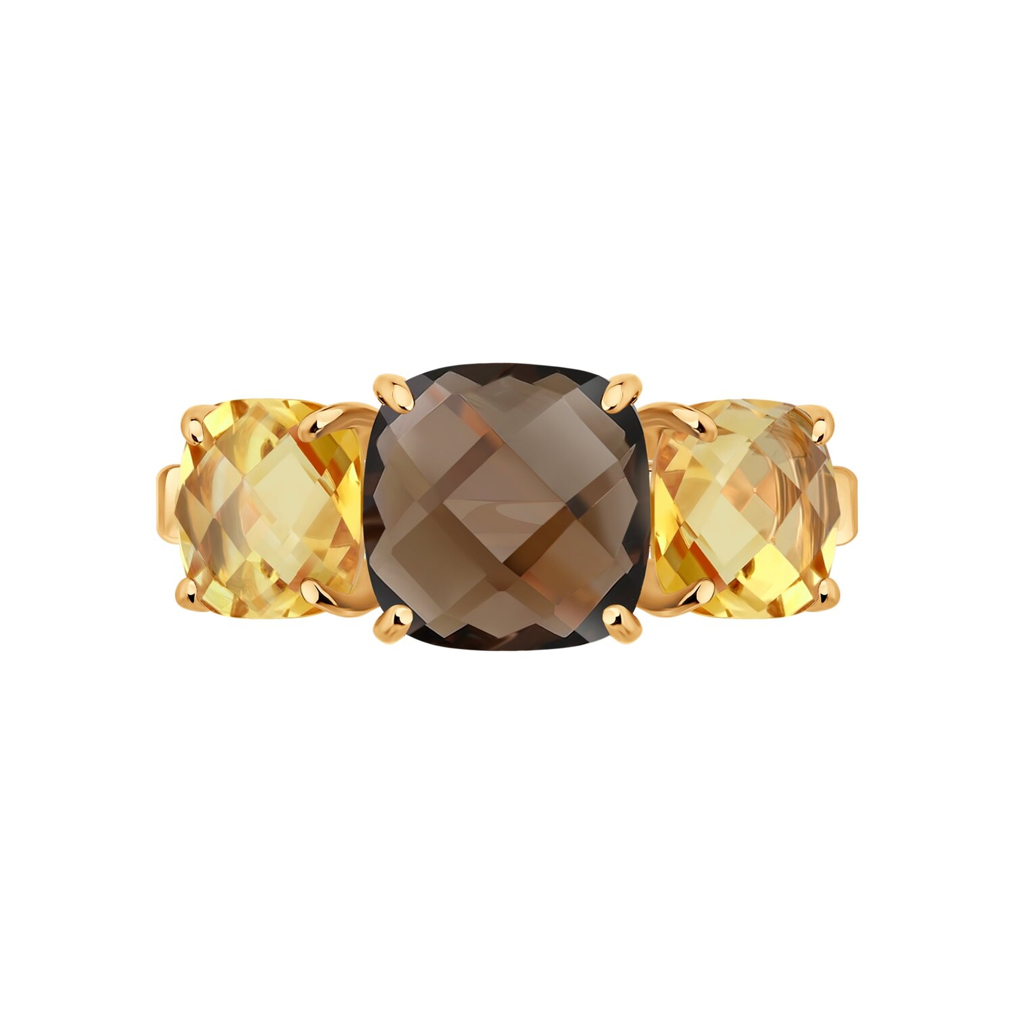 Золотое кольцо SOKOLOV 717303 с цитрином и раухтопазом