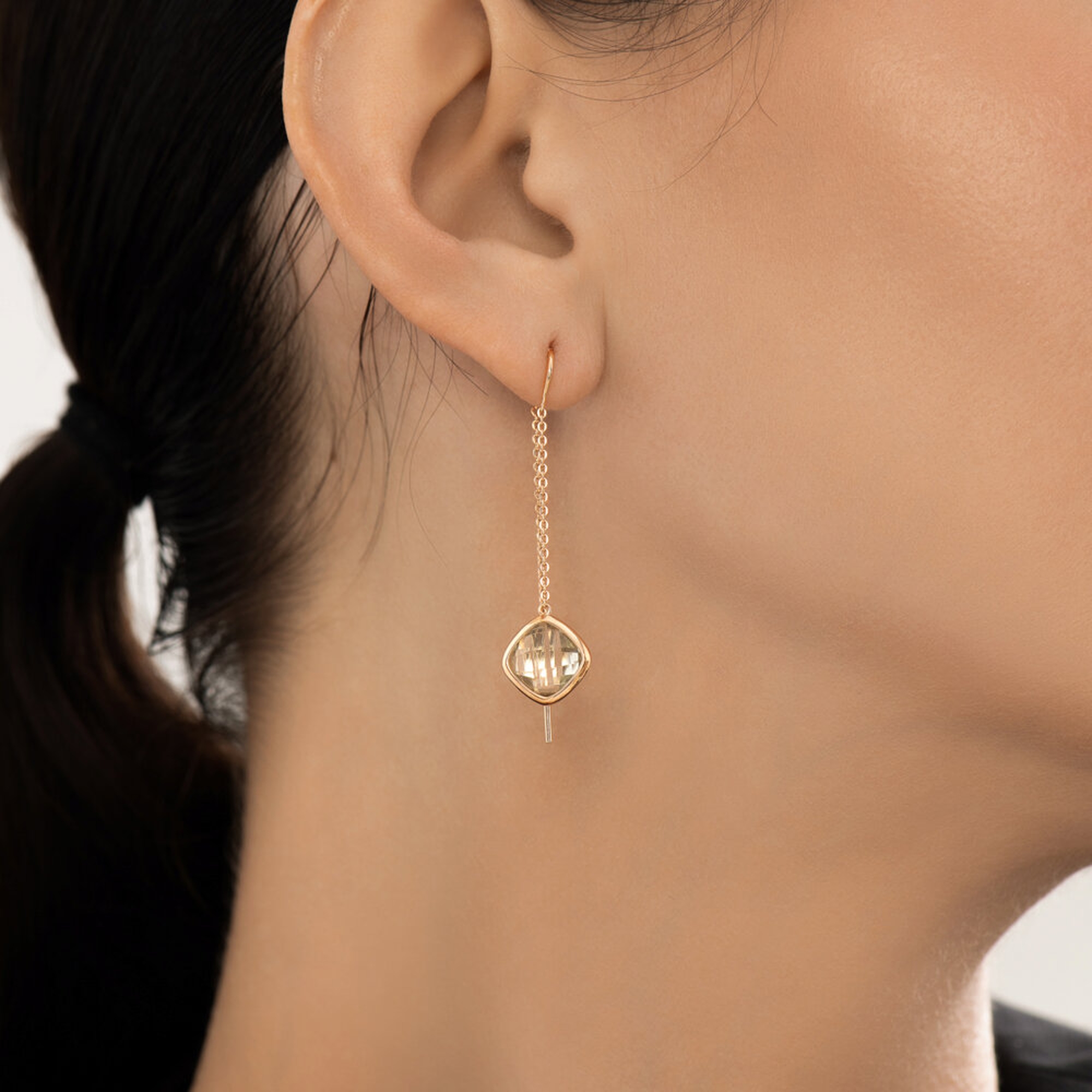 Золотые серьги SOKOLOV 729044 с празиолитом