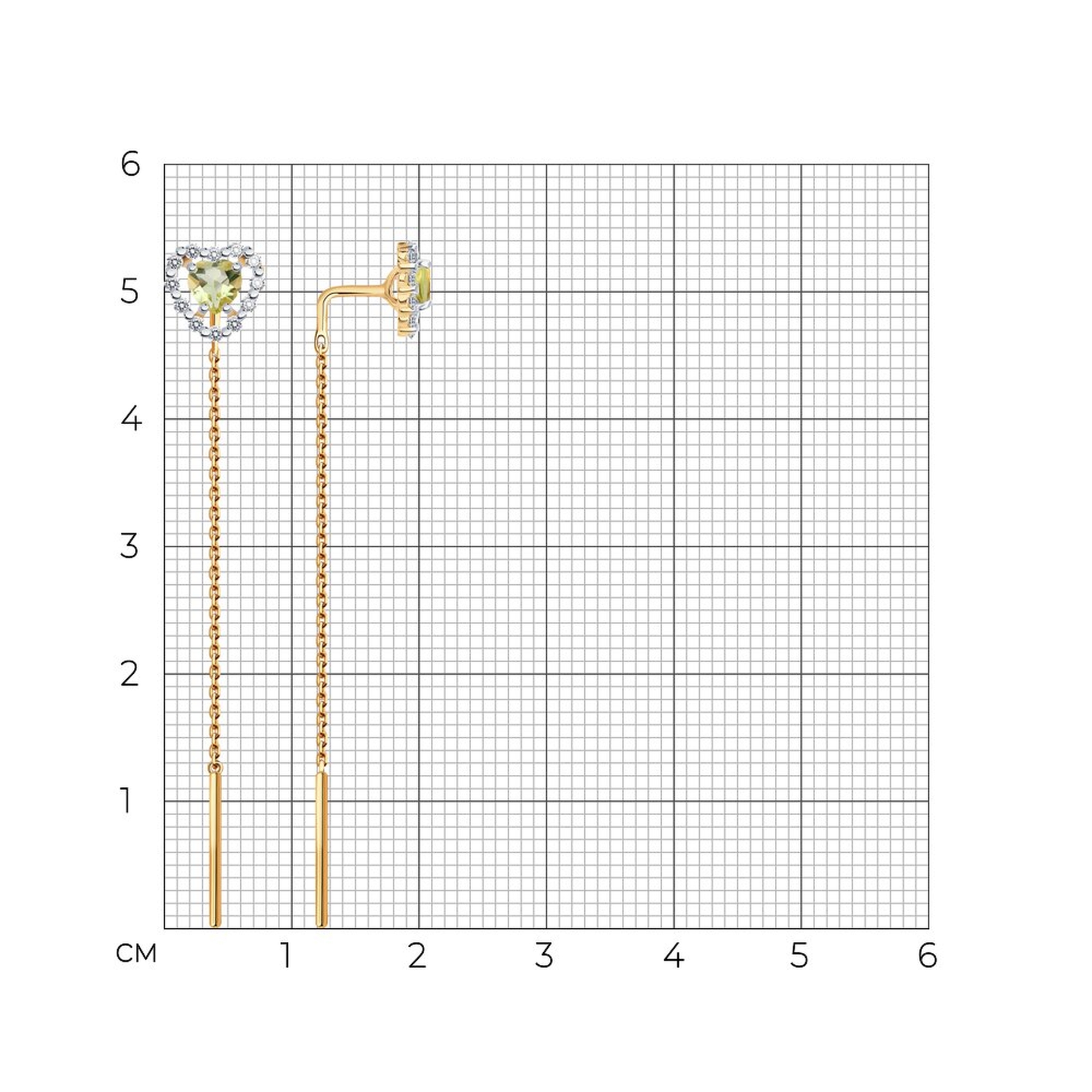 Золотые серьги SOKOLOV 729263 с фианитом и кварцем