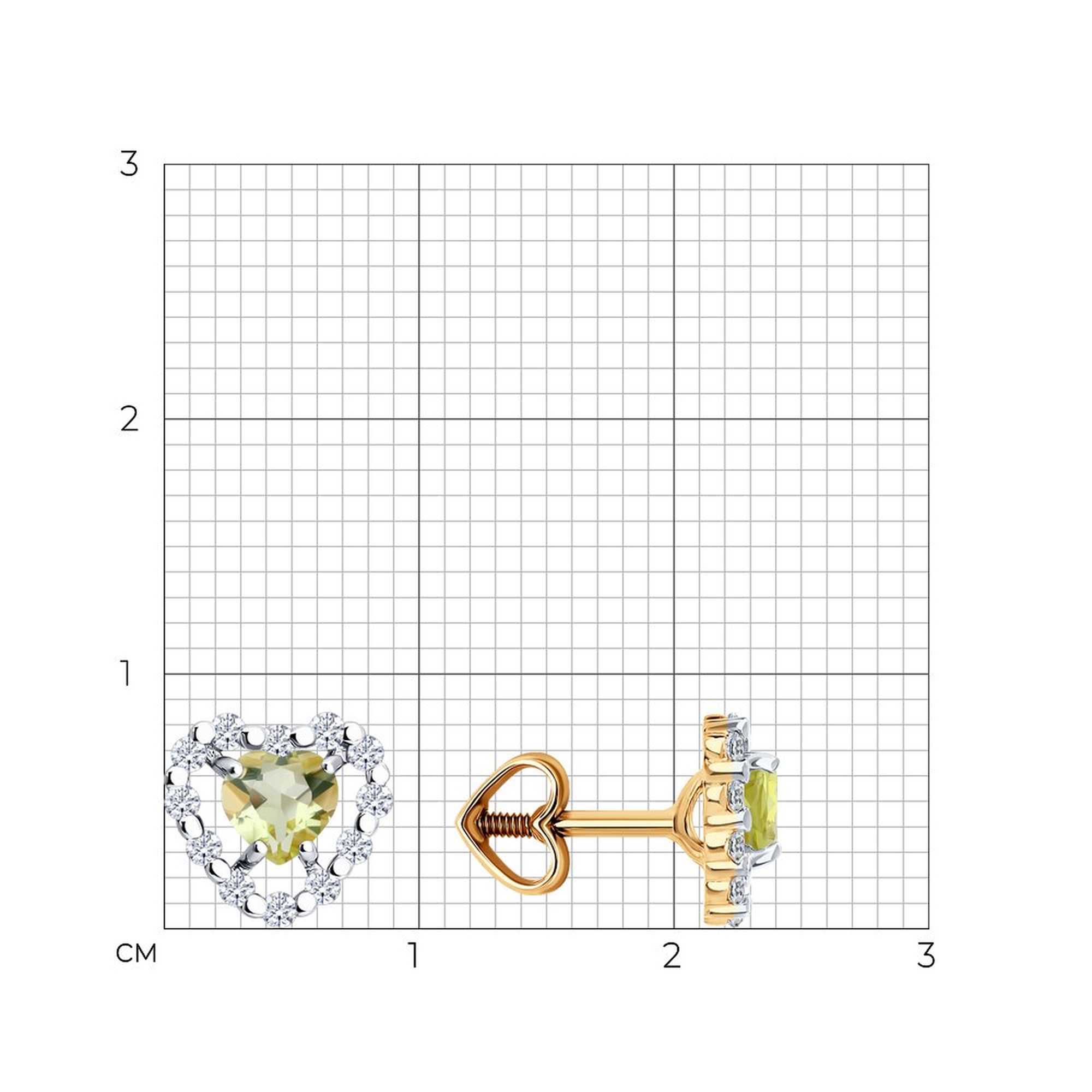 Золотые серьги SOKOLOV 729278 с фианитом и кварцем