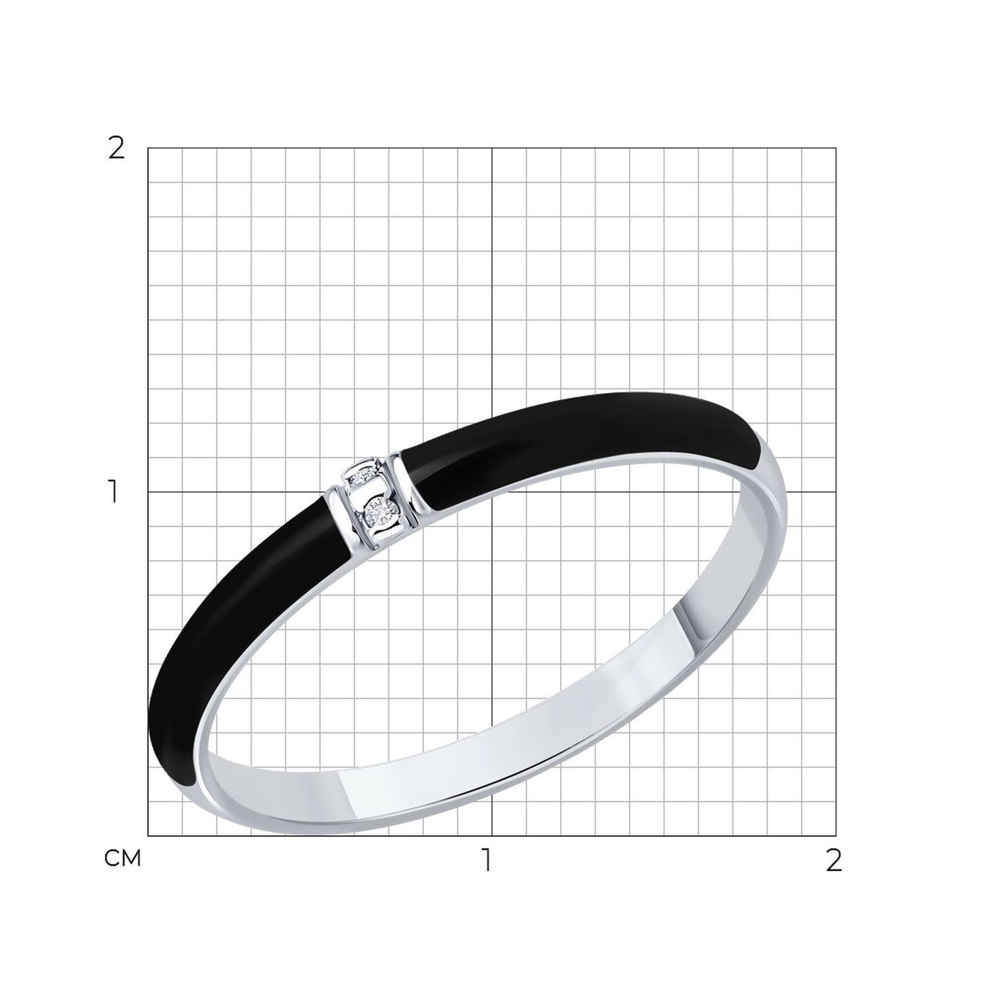 Серебряное кольцо SOKOLOV 87010103 с бриллиантом и эмалью