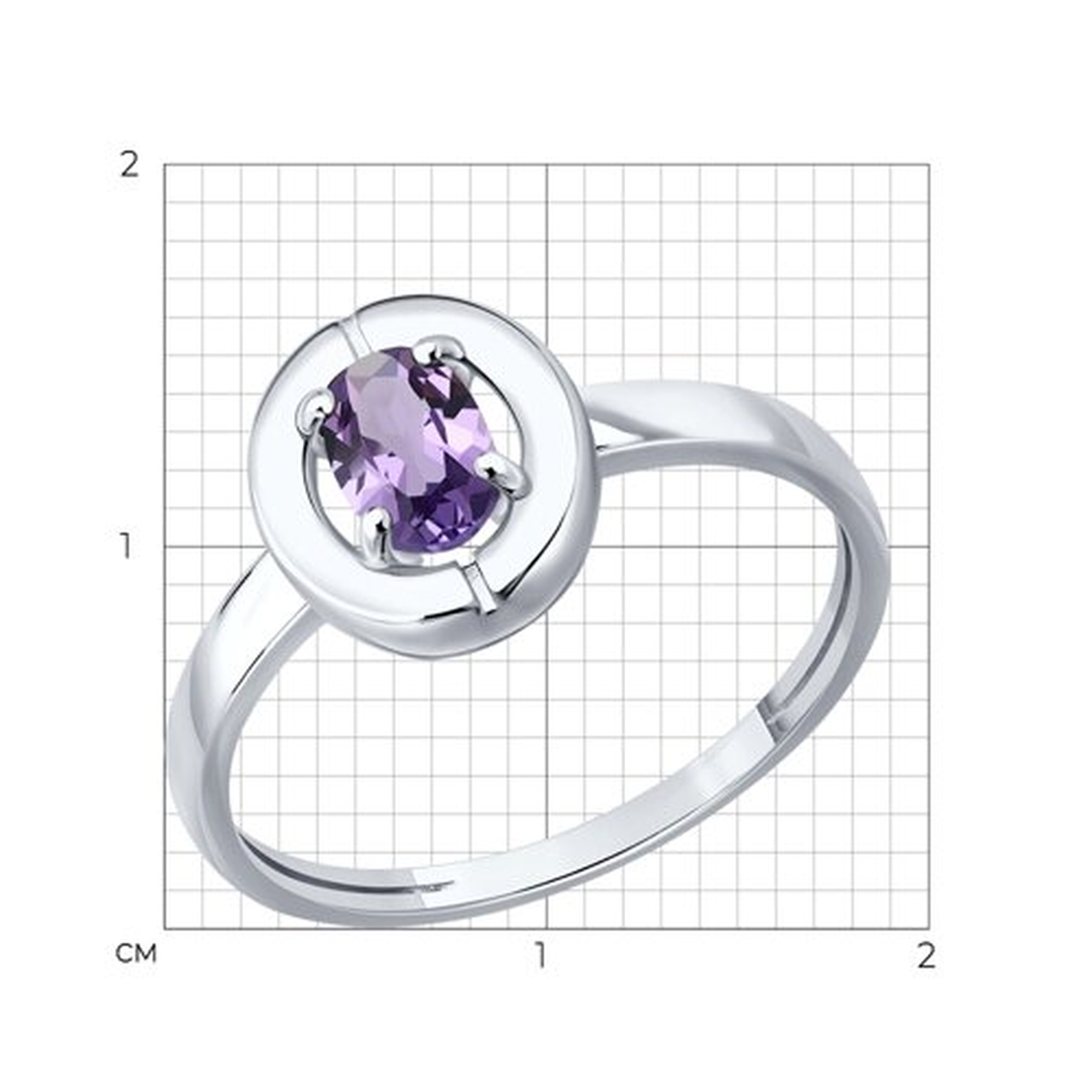Серебряное кольцо SOKOLOV 92014841 с аметистом