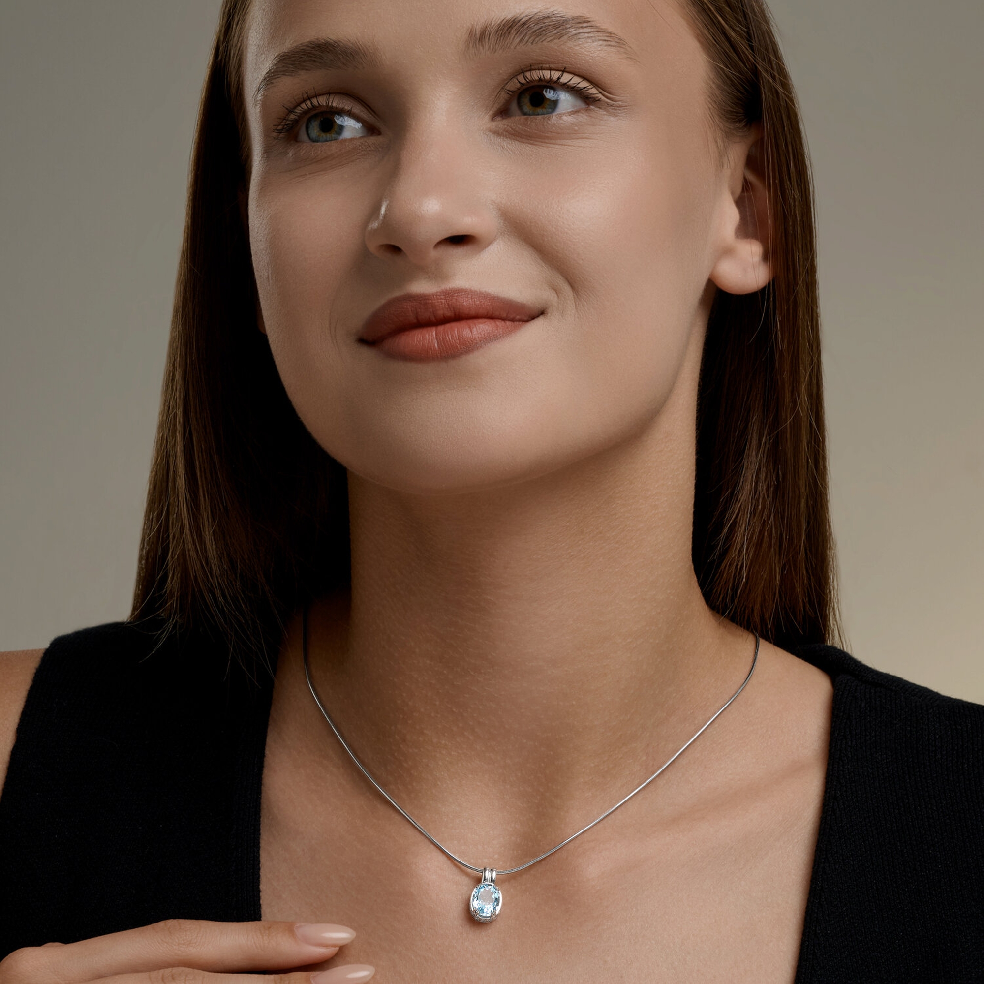 Серебряная подвеска SOKOLOV 92030854 с топазом и фианитом