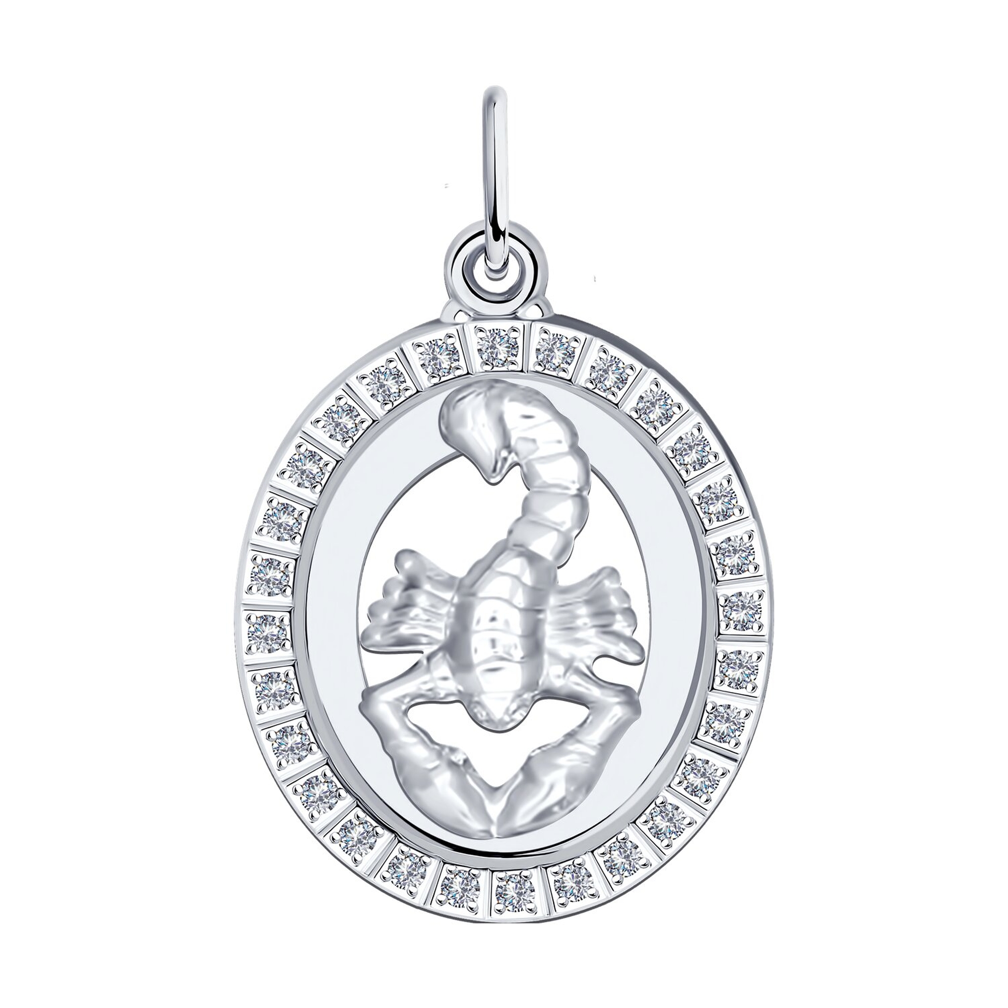 Серебряная подвеска Знак зодиака Скорпион Diamant с фианитом 94-130-00151-1